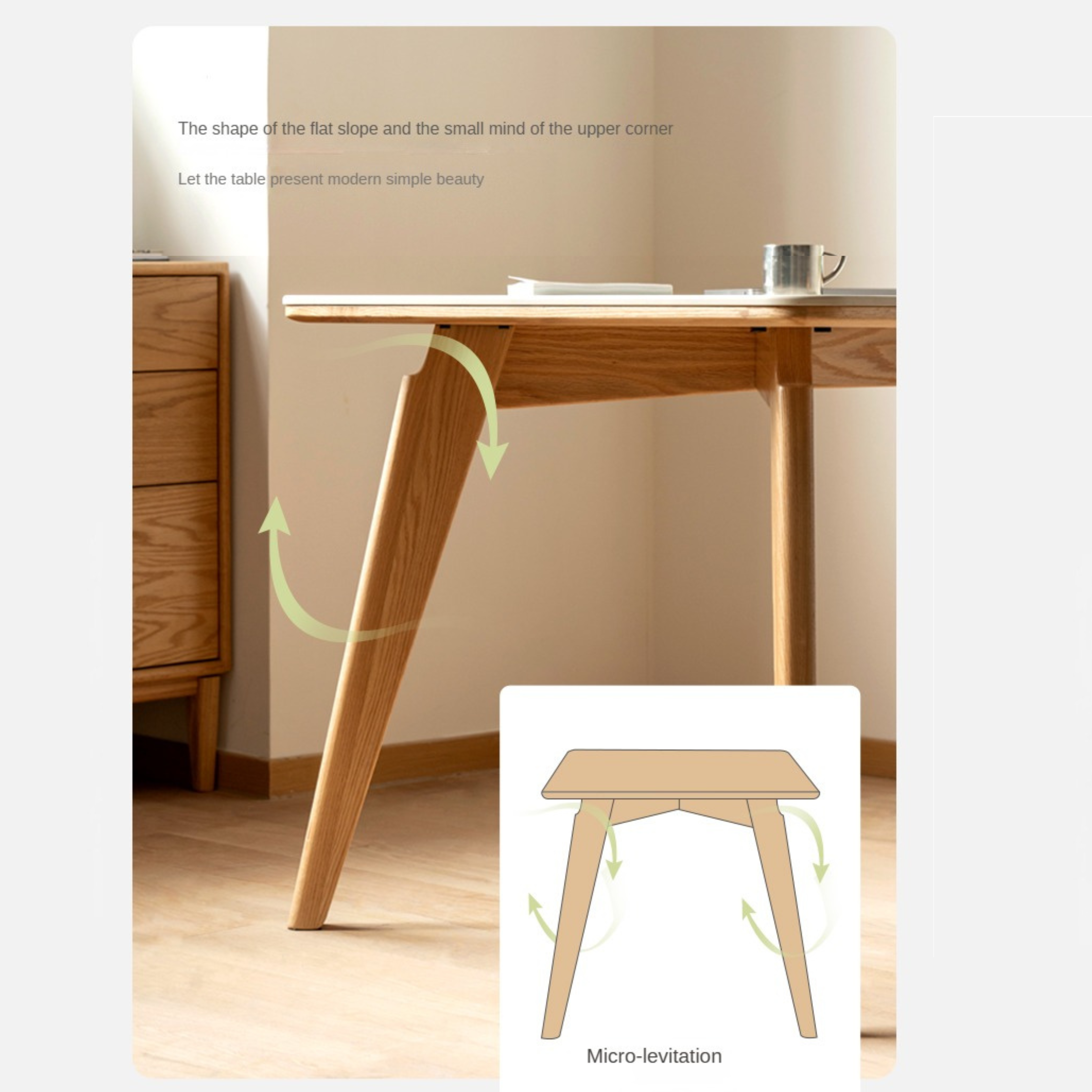 Oak Solid Wood Rock Modern Dining Table