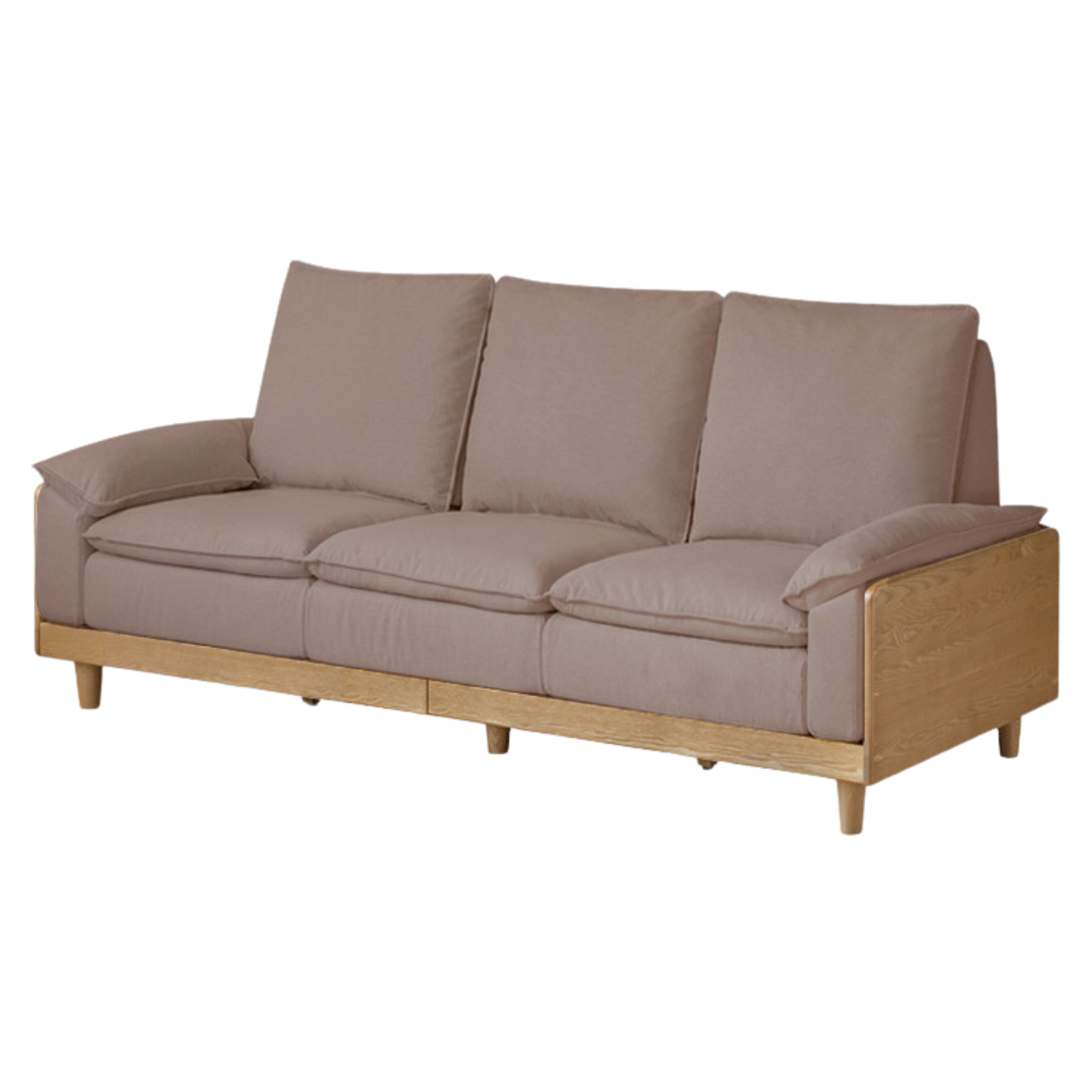 Ash Solid Wood Straight Sofa Modern