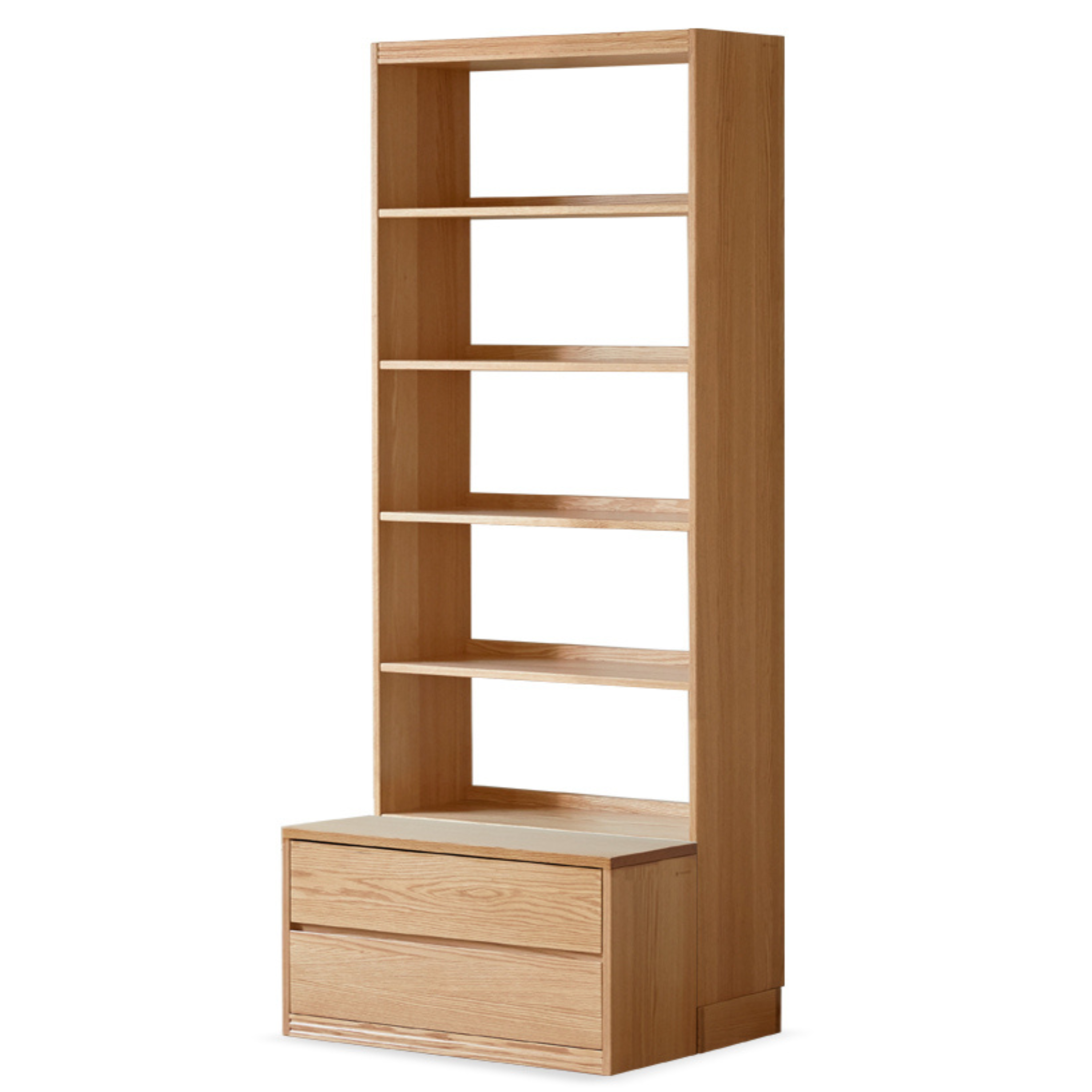 Oak Solid Wood Wall-To-Wall With Seat Combined Bookshelf