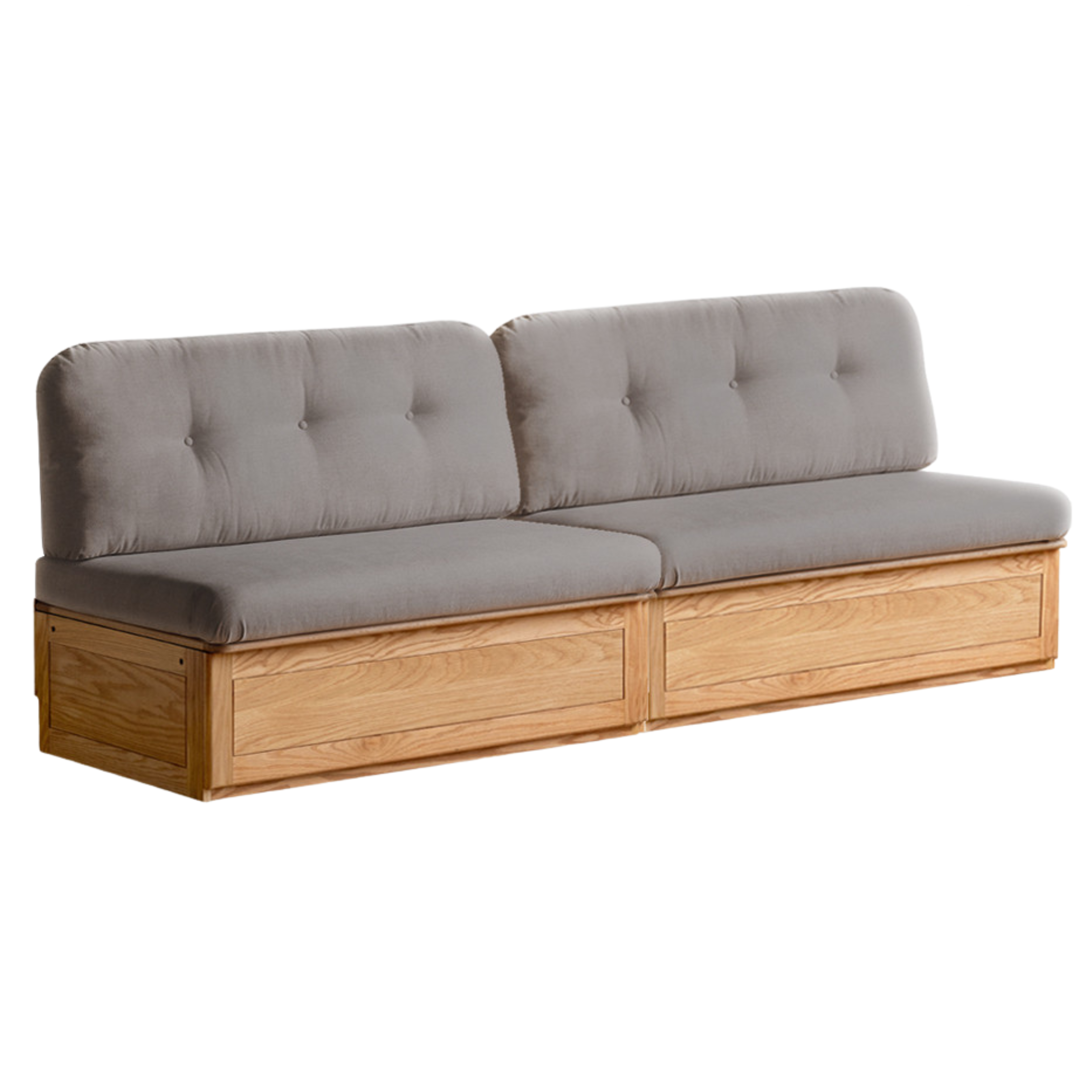Oak Solid Wood Fabric Card Seat Floor Box Sofa
