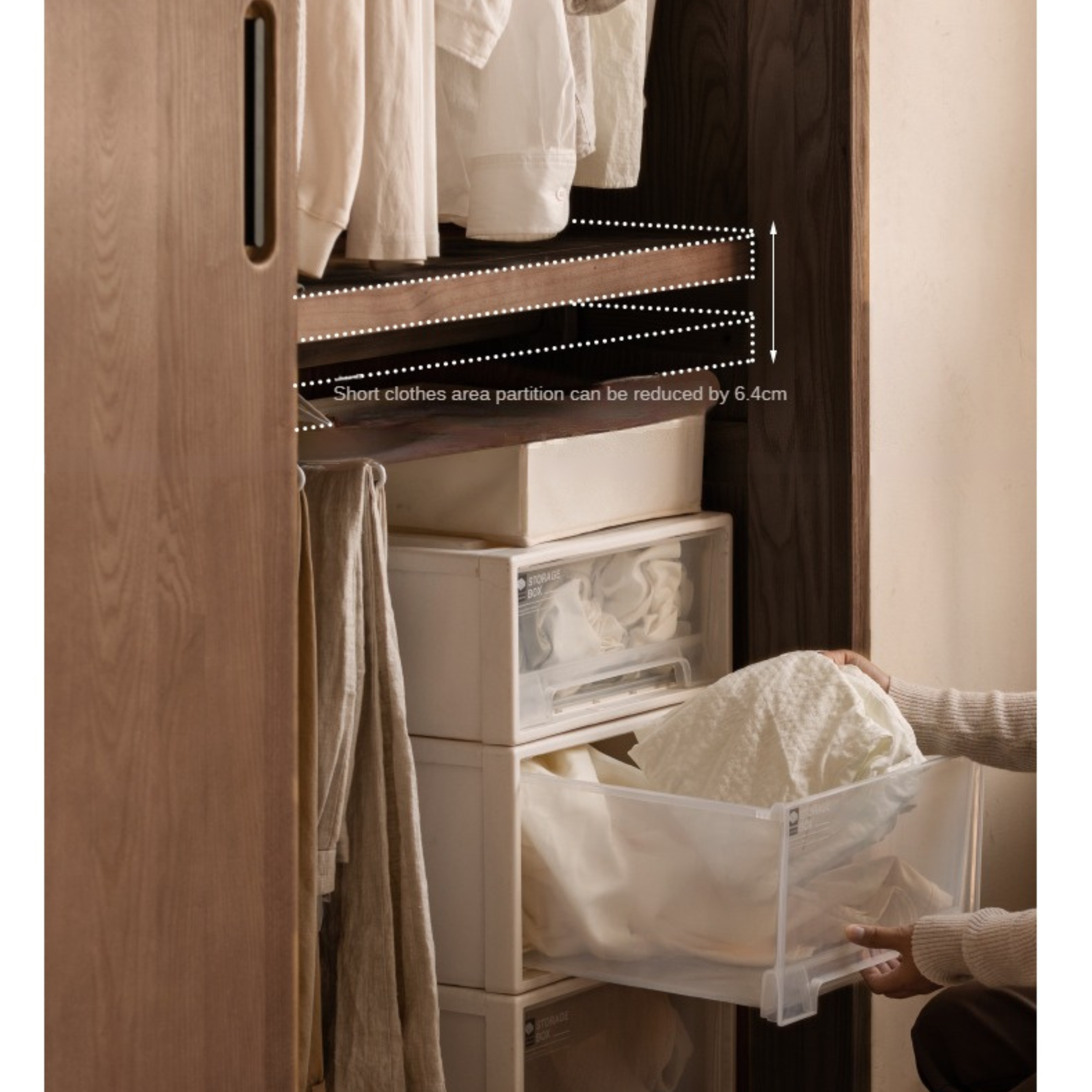 Black Walnut Solid Wood Wardrobe Sliding Door