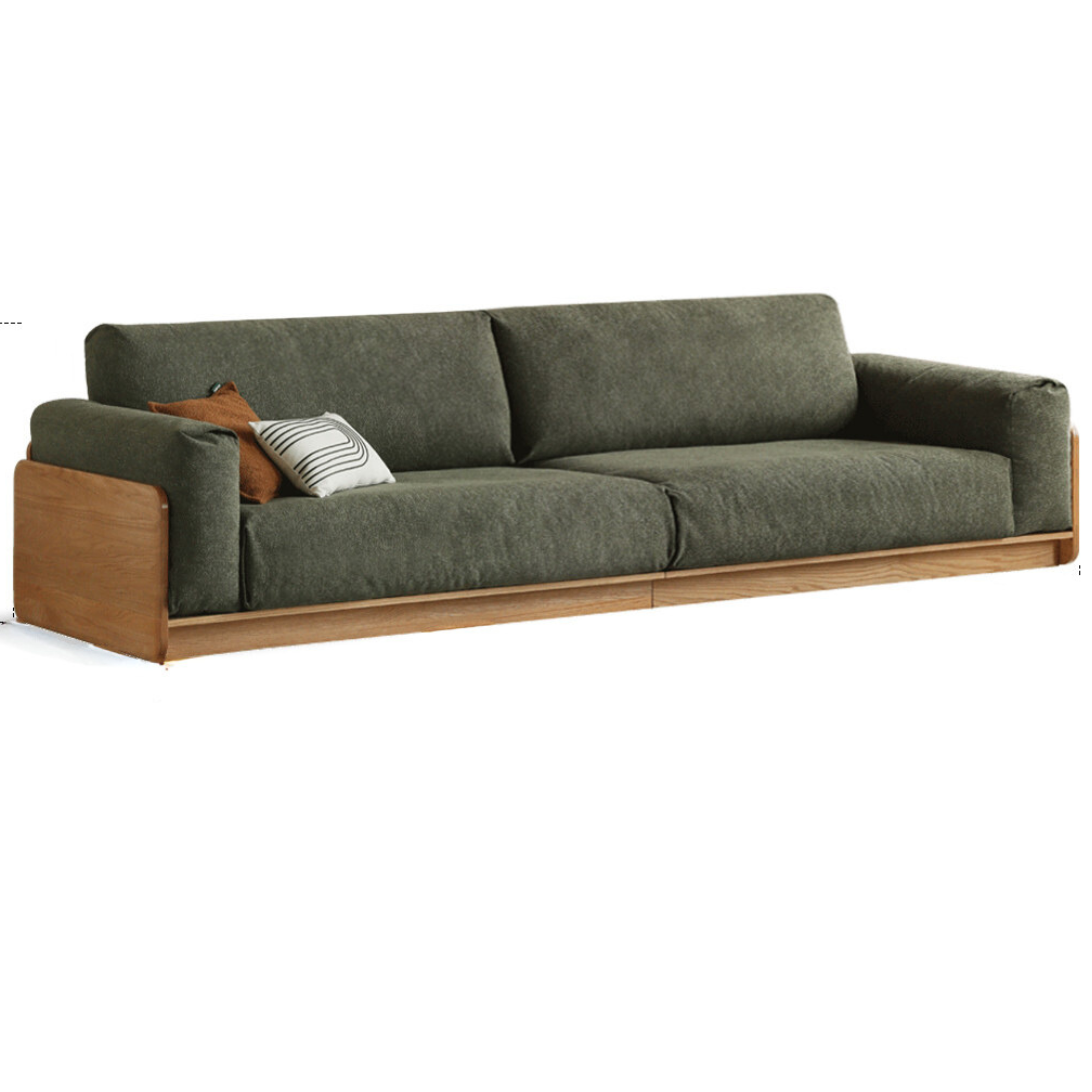 Oak Solid Wood Modern Floor Straight Sofa