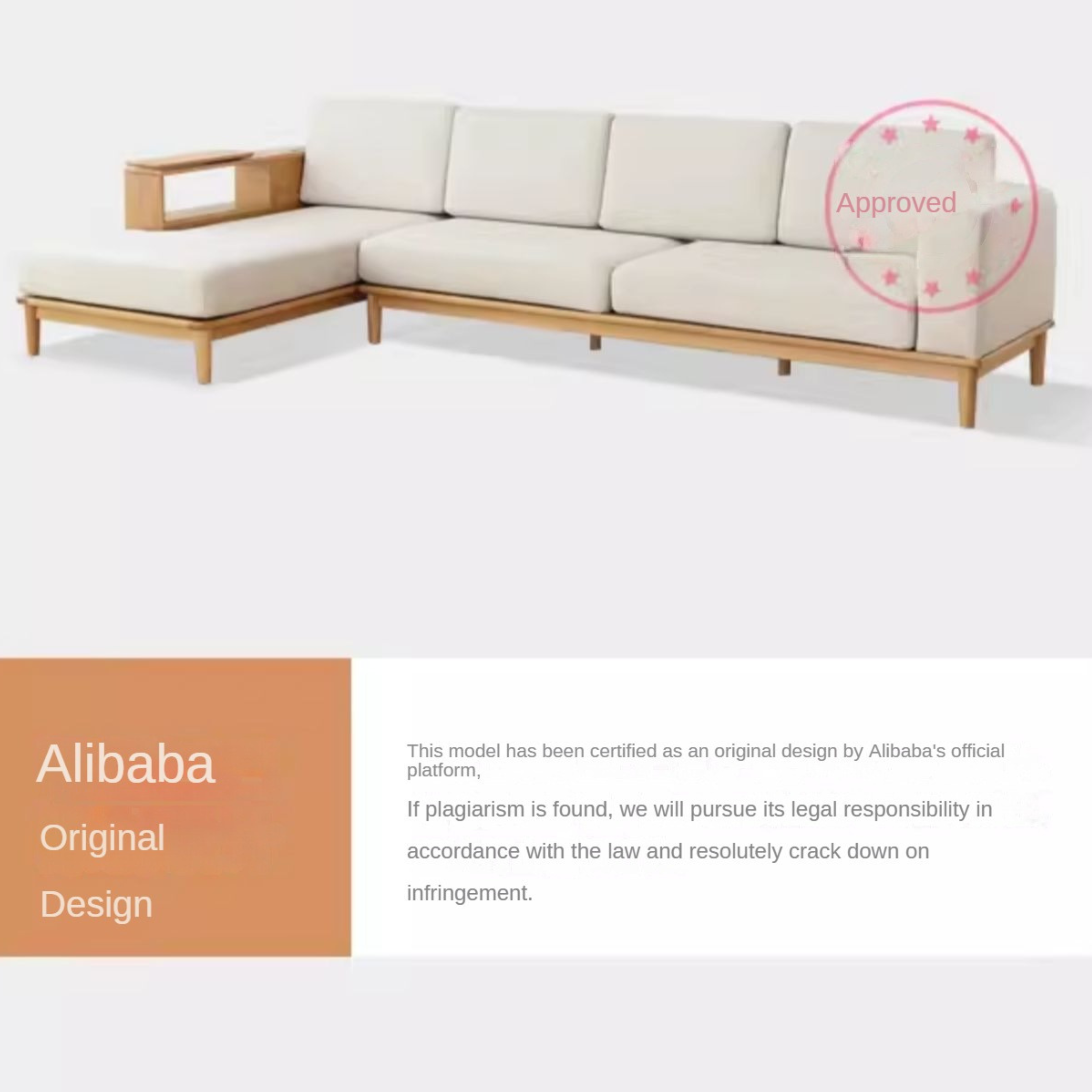 Oak Solid Wood Sofa Simple Modern