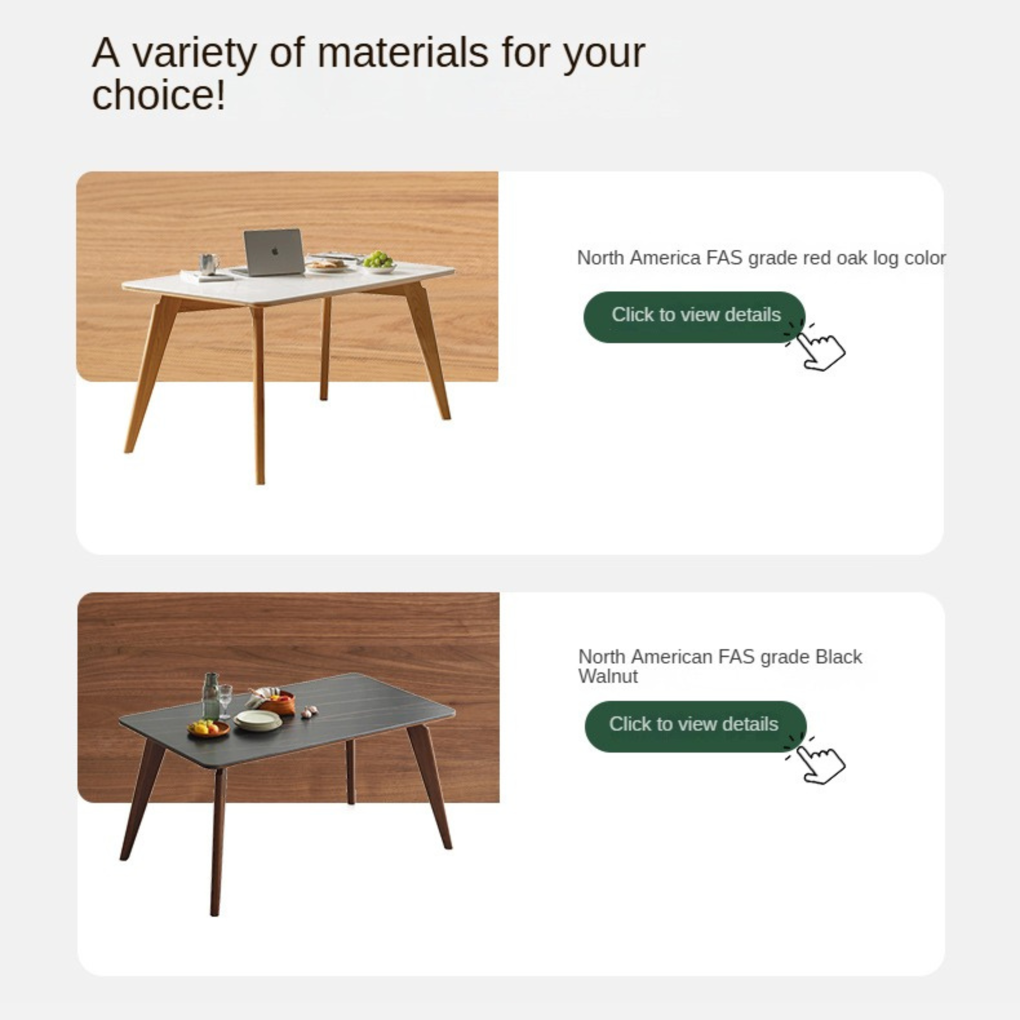 Oak Solid Wood Rock Modern Dining Table