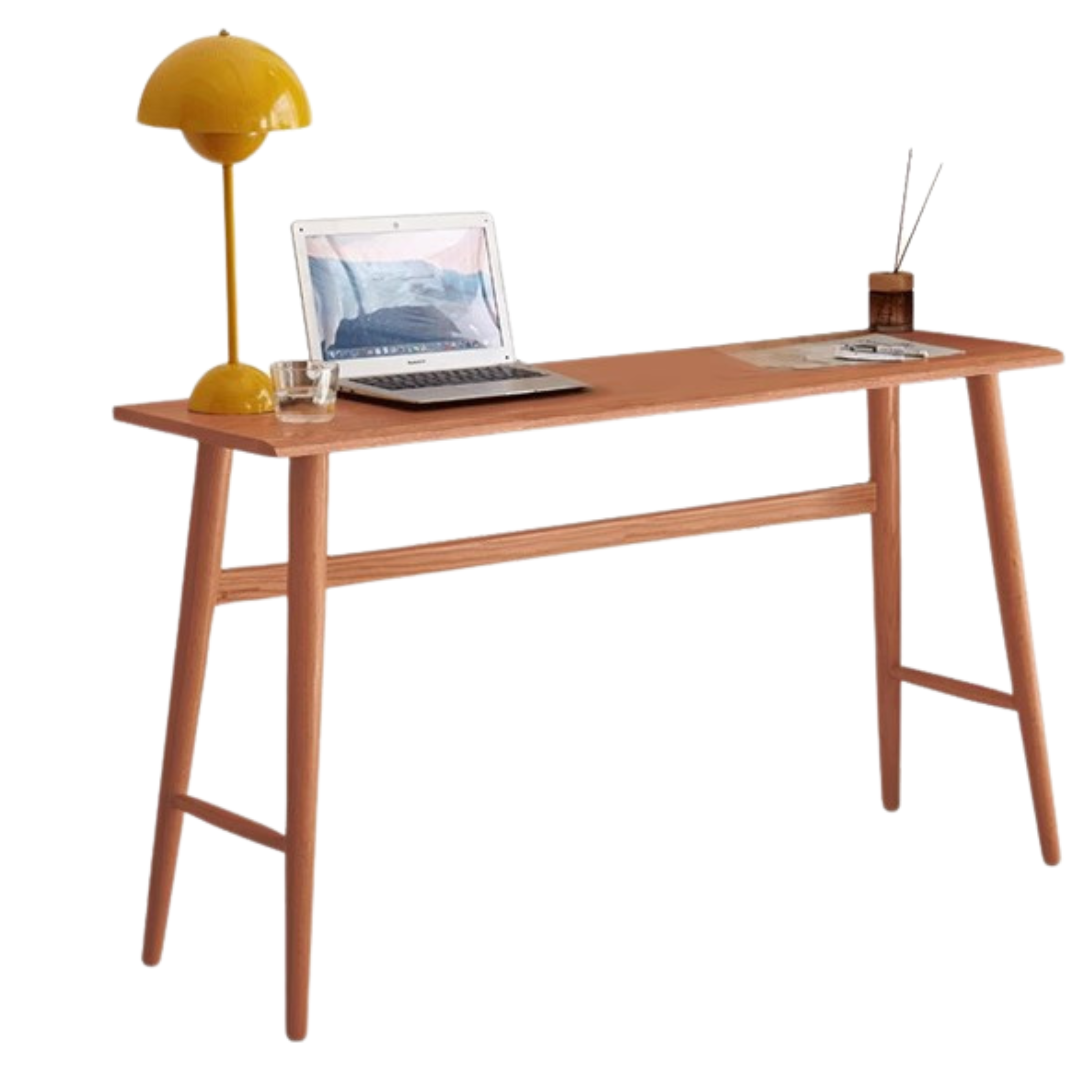 Oak, Cherry Solid Wood Narrow Office Desk
