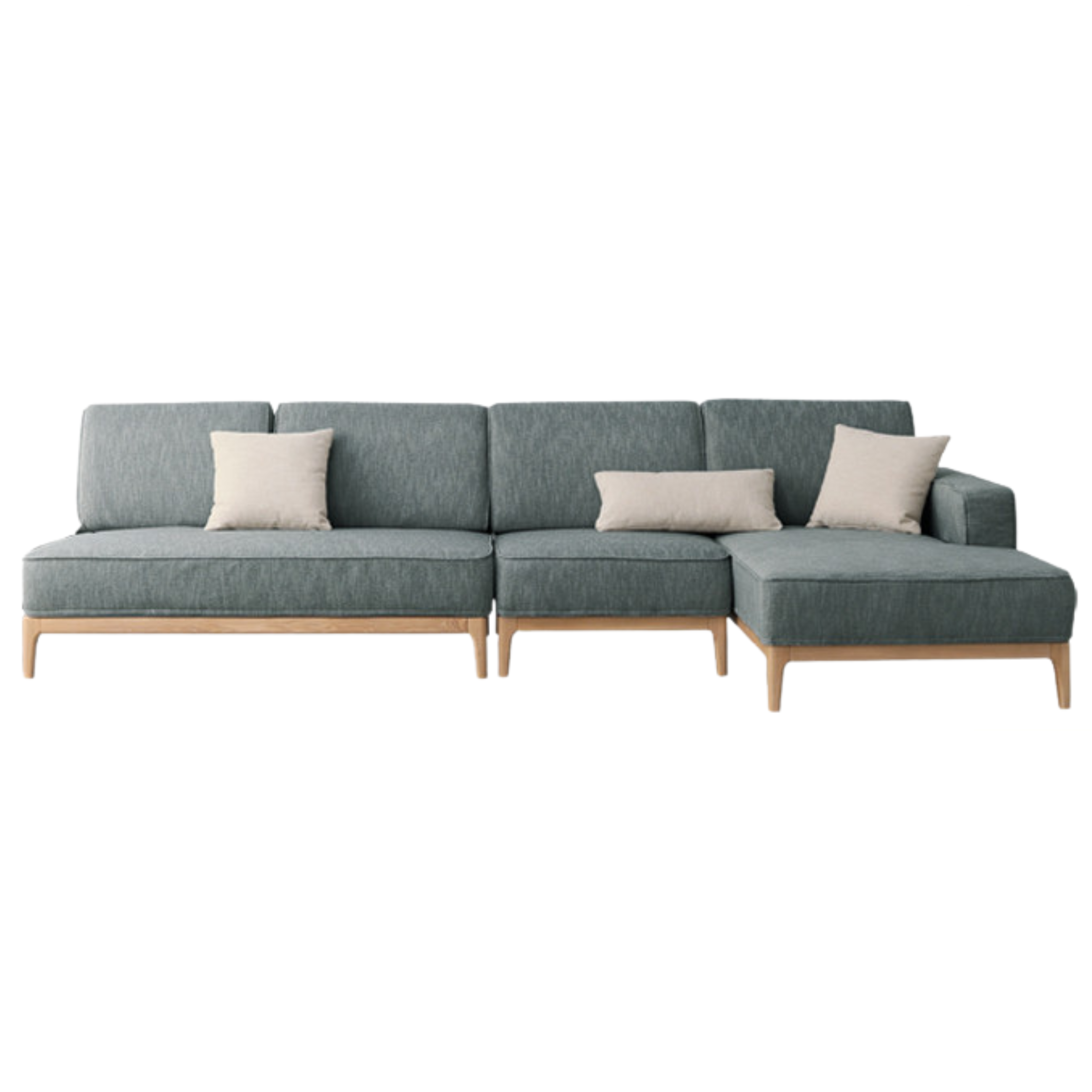 Ash Solid Wood Fabric Corner Sofa Modern Simple