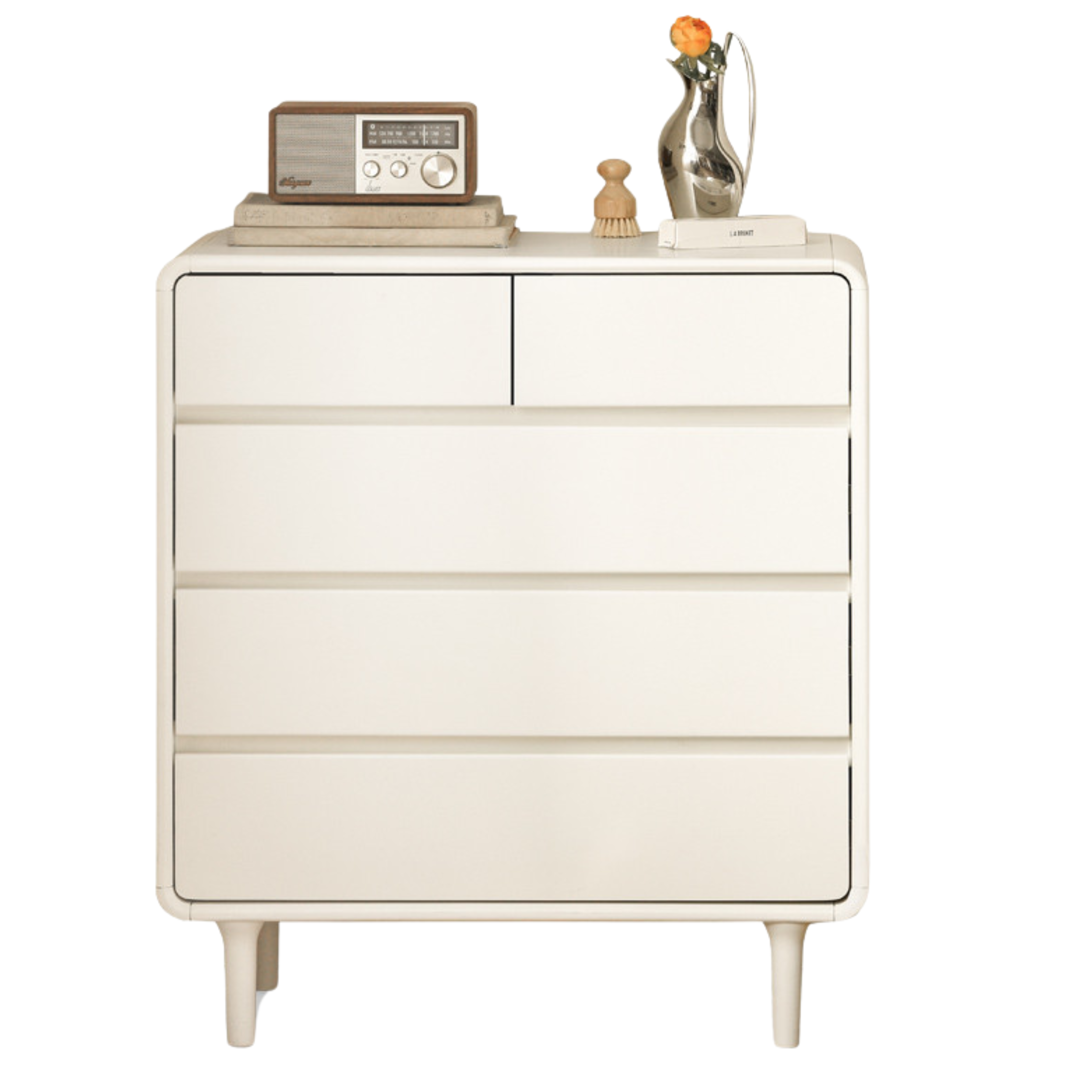 Poplar solid wood Milky cream style Chest of drawers