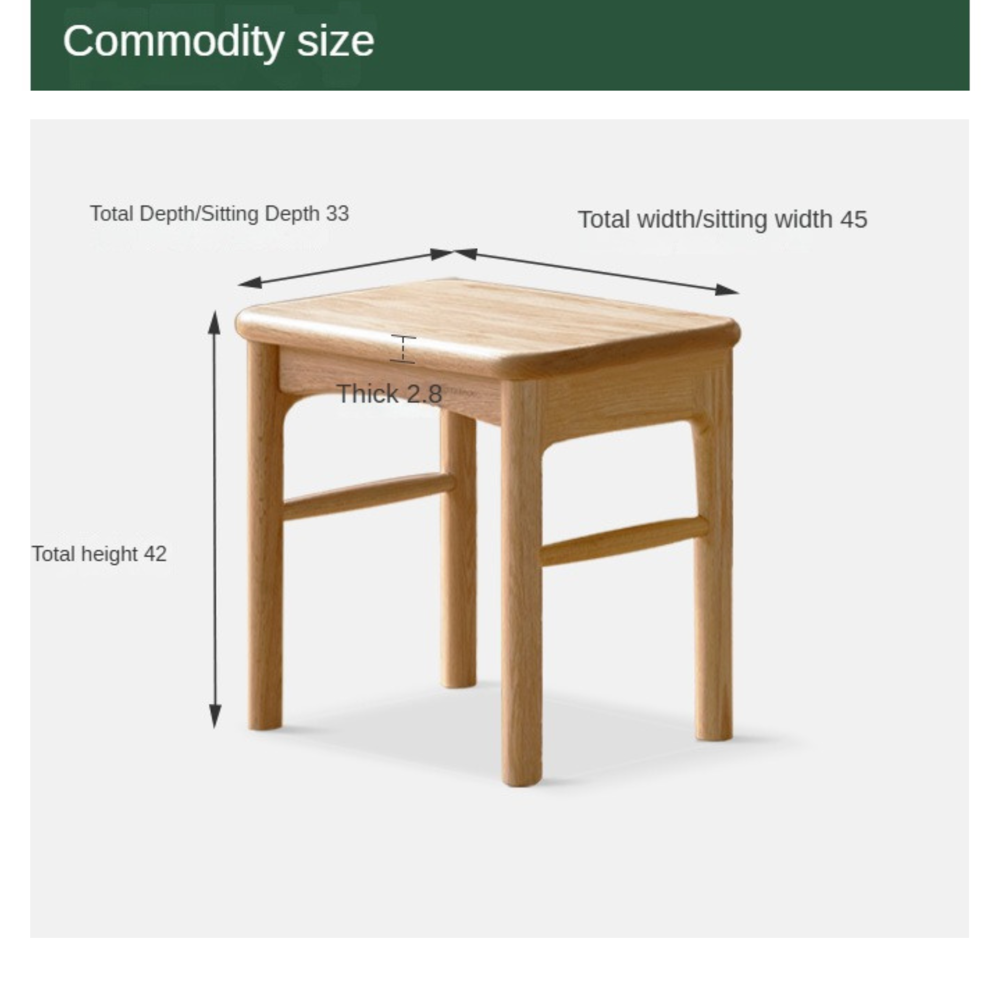 Oak Solid Wood Modern Soft Tea Stool