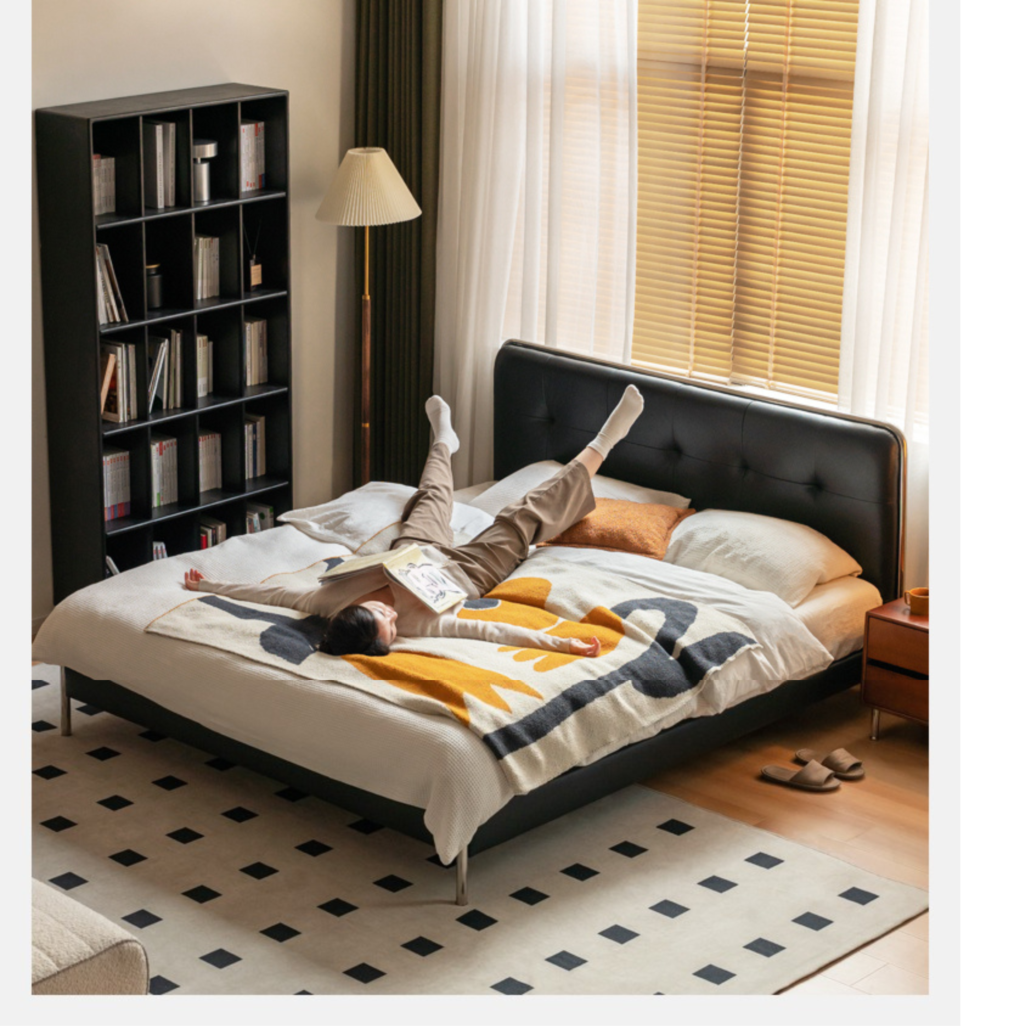 Genuine Leather High End Soft Bed