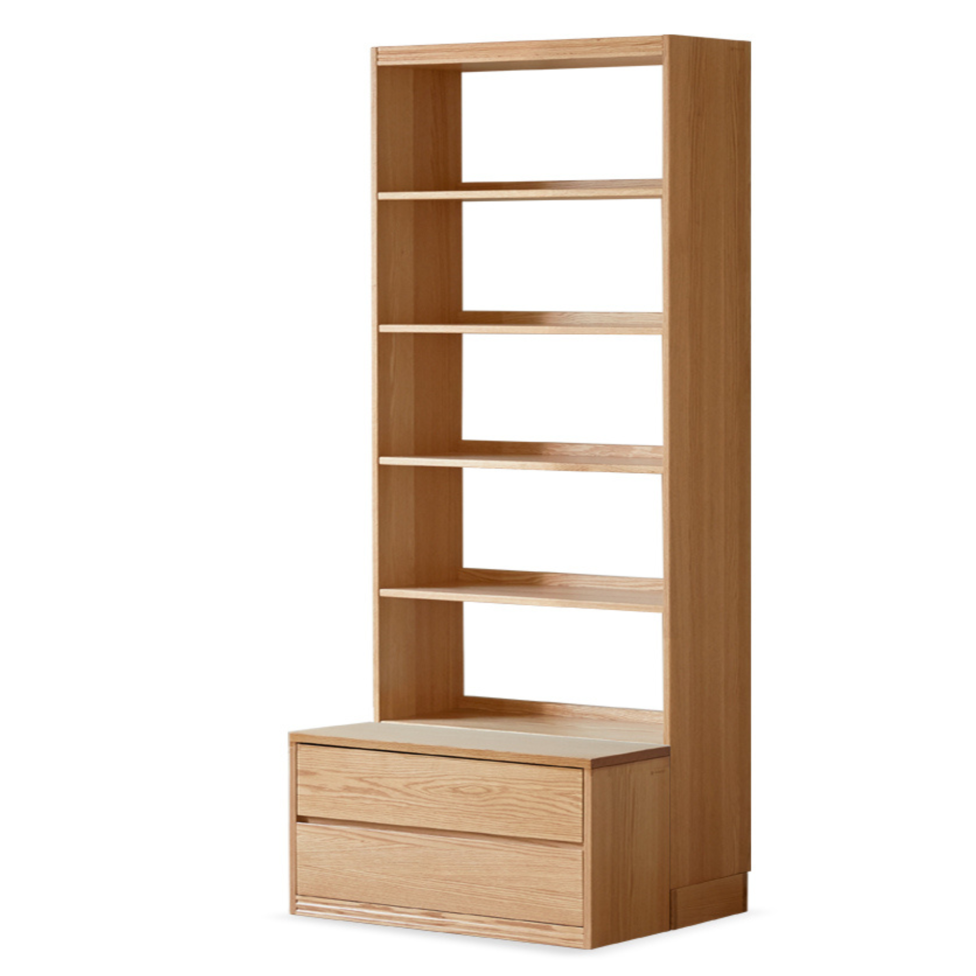 Oak Solid Wood Wall-To-Wall With Seat Combined Bookshelf