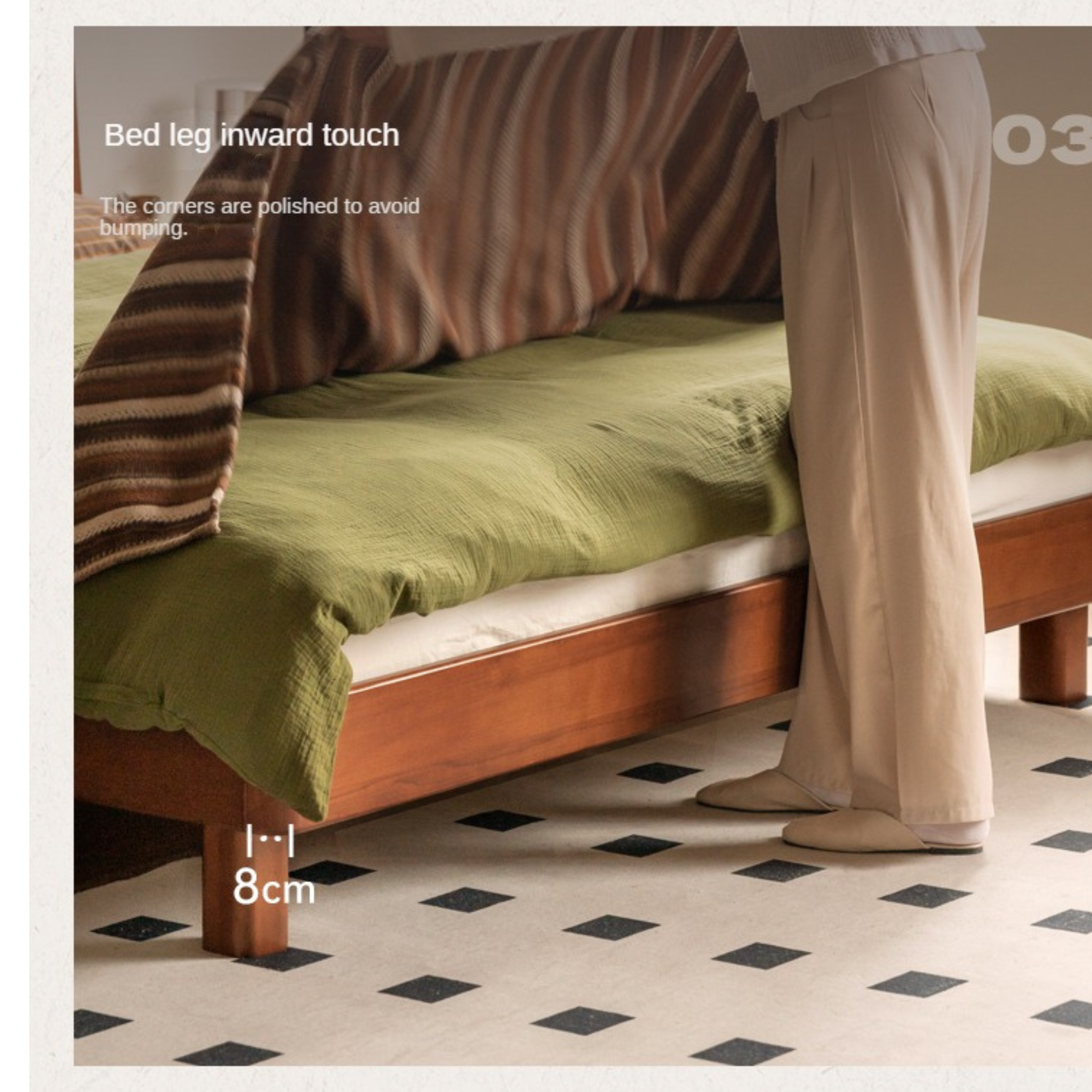 Poplar Solid Wood Large Bed