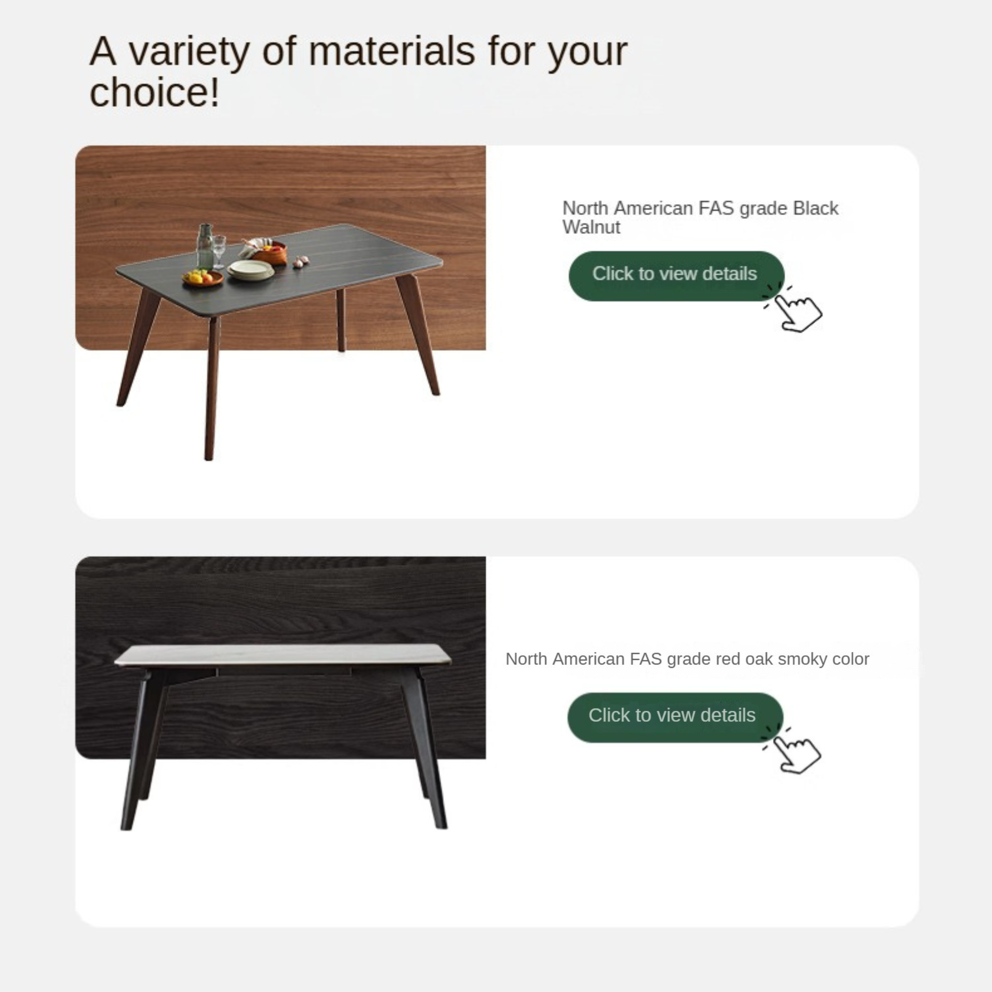 Oak Solid Wood Rock Modern Dining Table