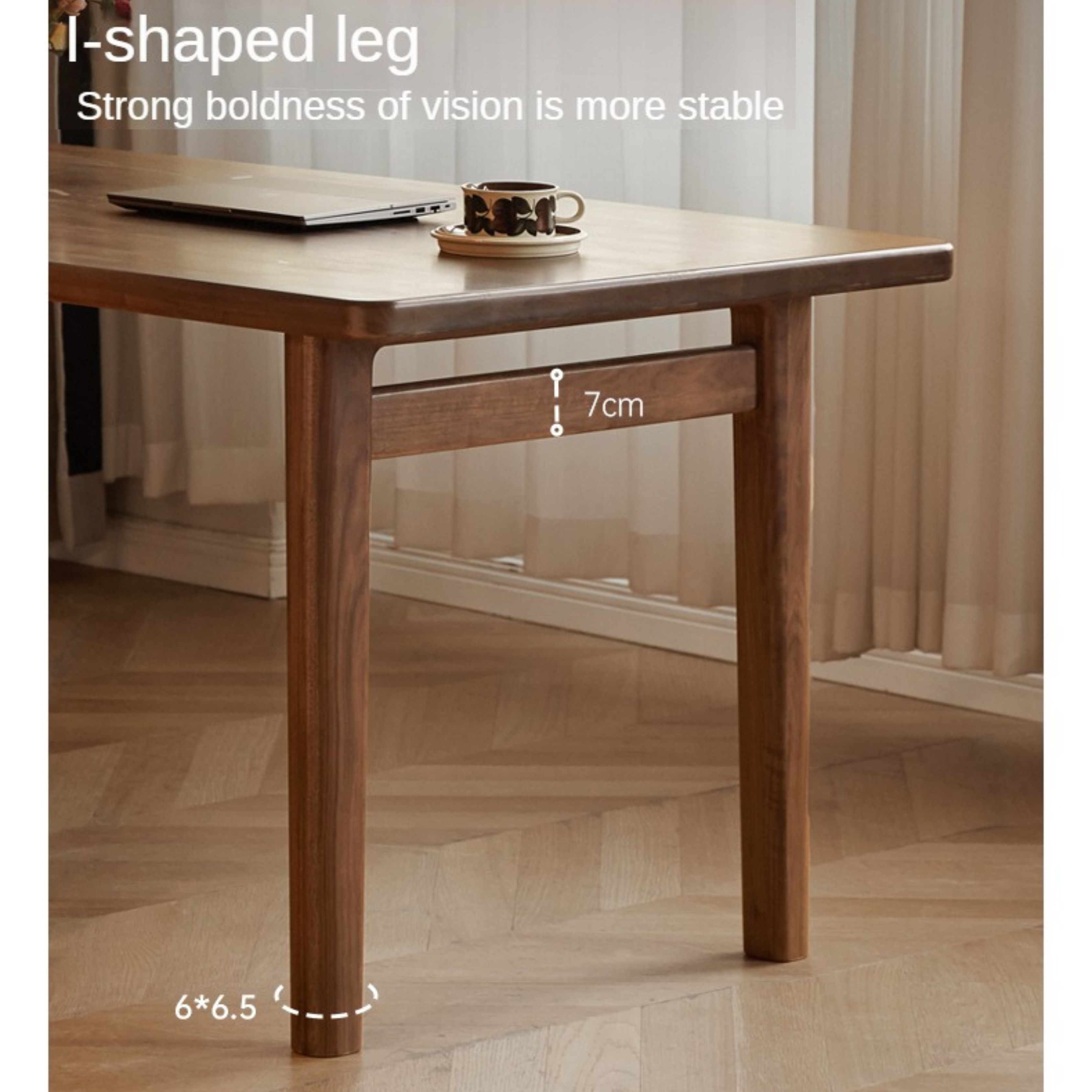 Black Walnut Solid Wood Large Board Modern Dining Table