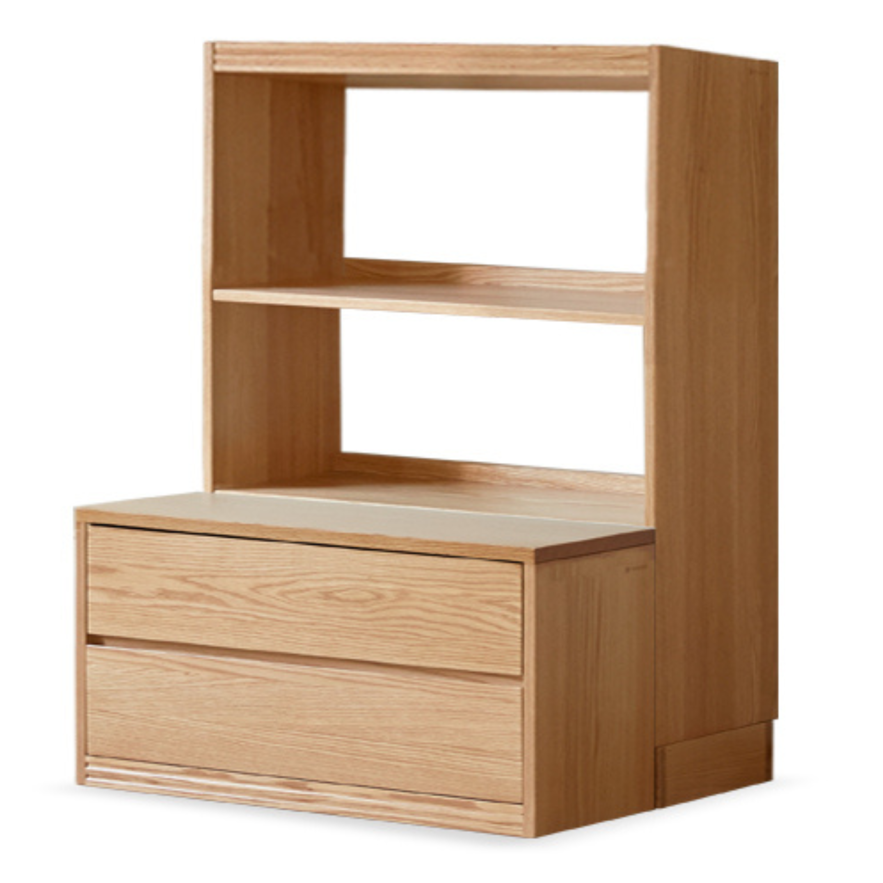 Oak Solid Wood Wall-To-Wall With Seat Combined Bookshelf