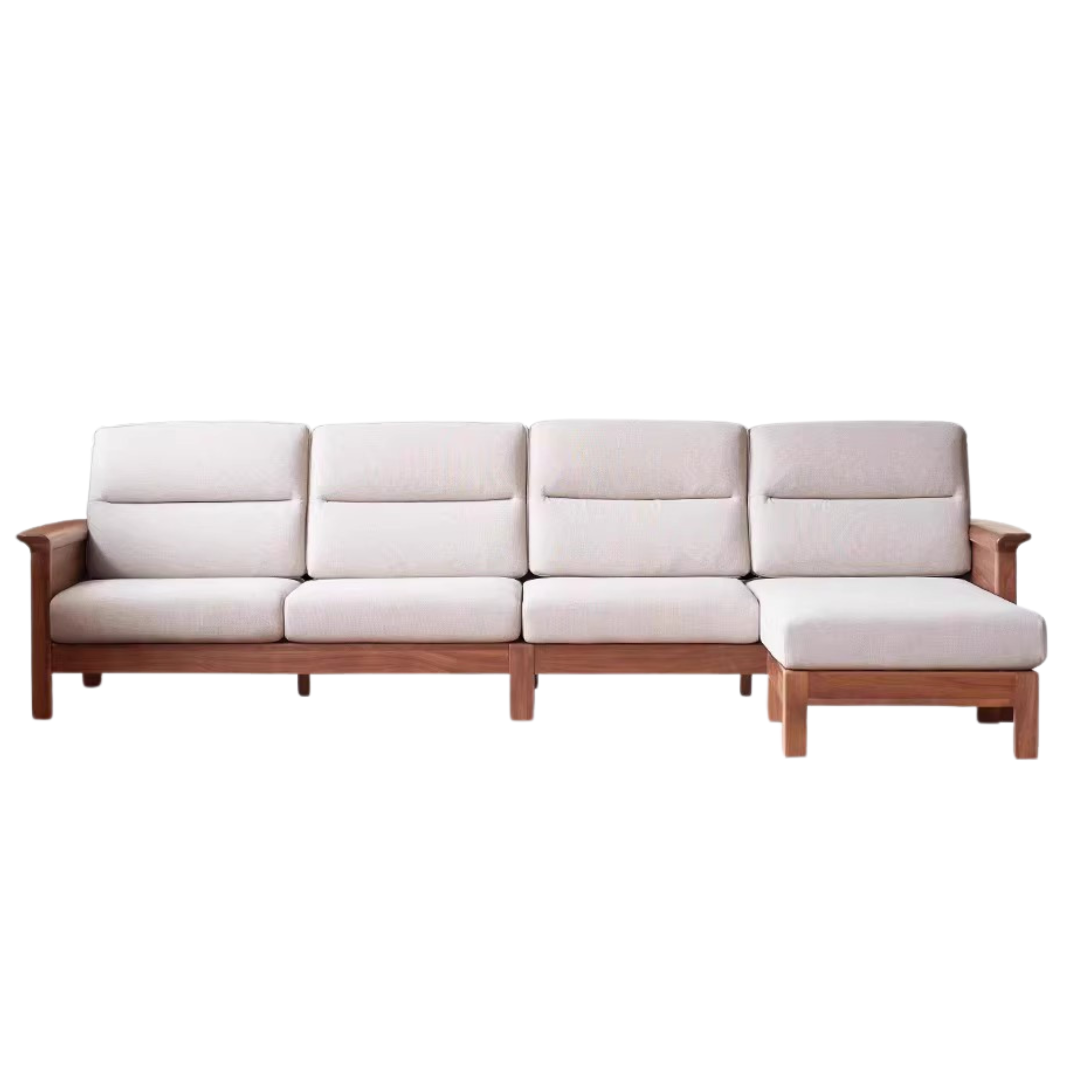 Black Walnut Solid Wood Fabric Sofa
