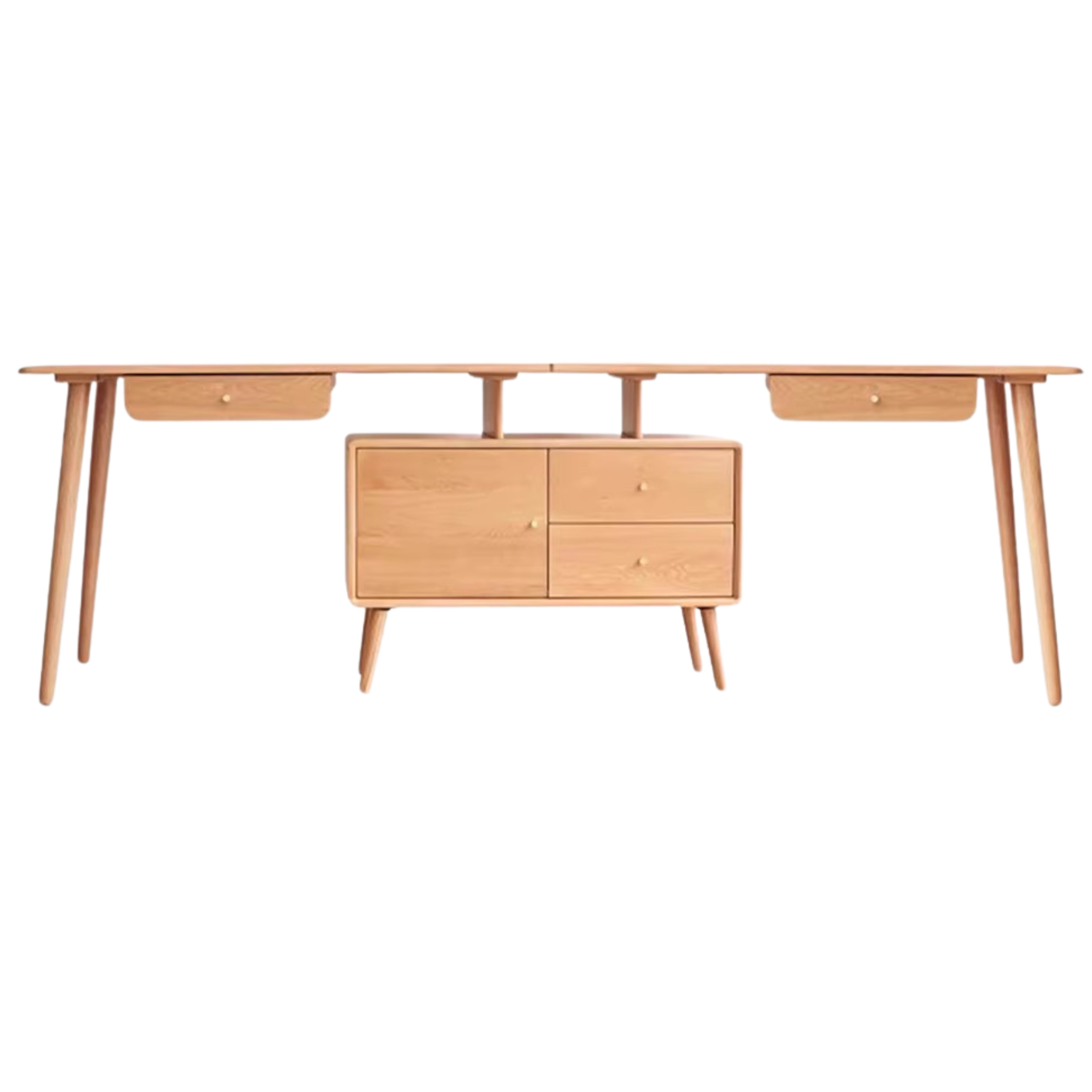 Oak Solid Wood Telescopic Office Desk