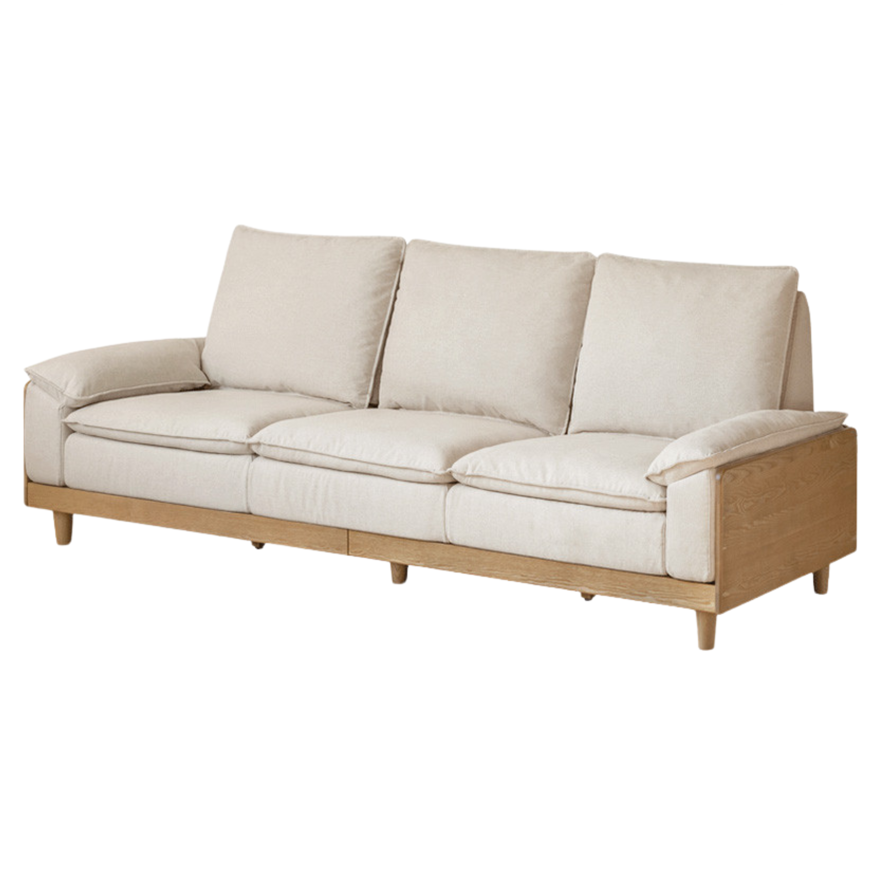 Ash Solid Wood Straight Sofa Modern
