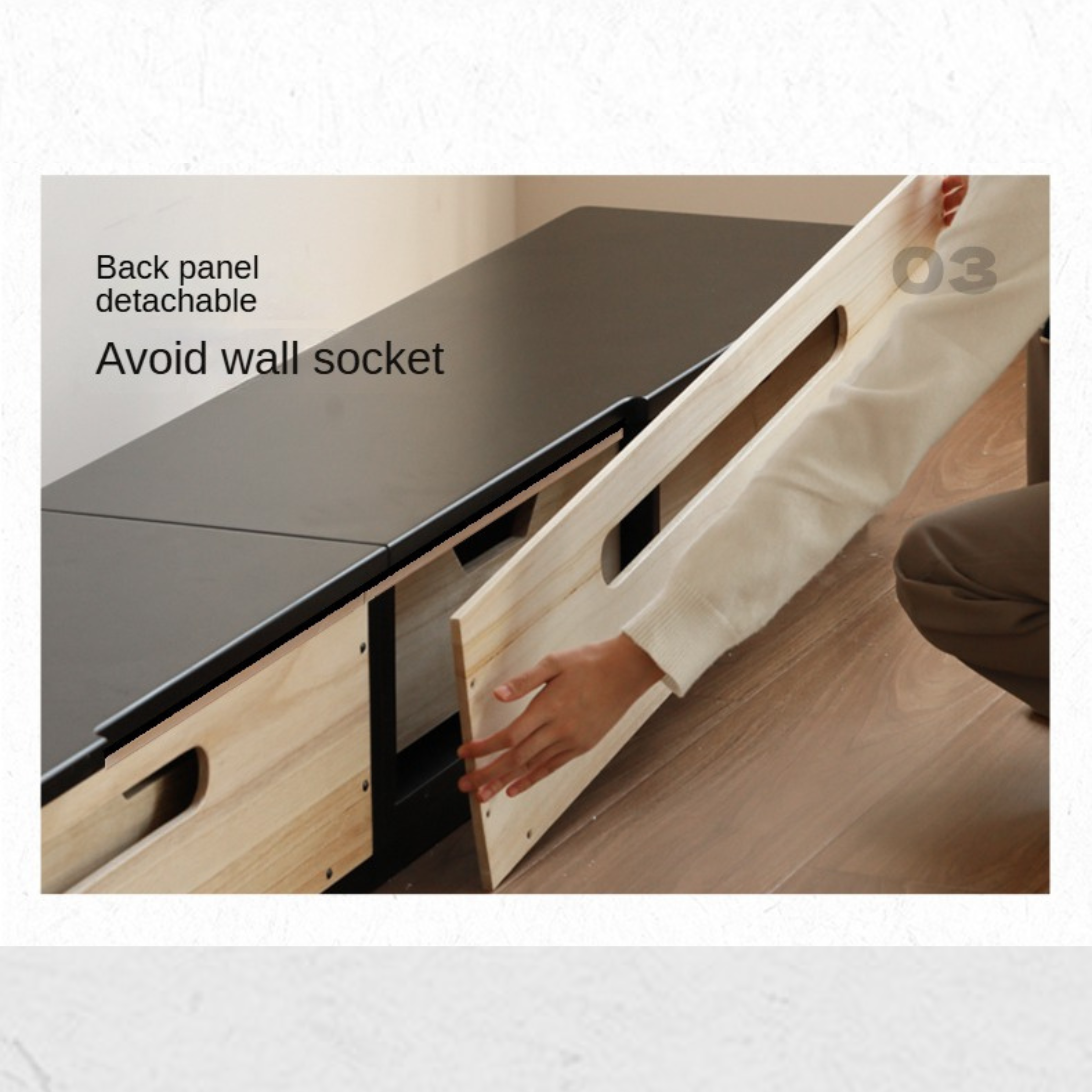 Poplar Solid Wood Floor Storage TV Cabinet