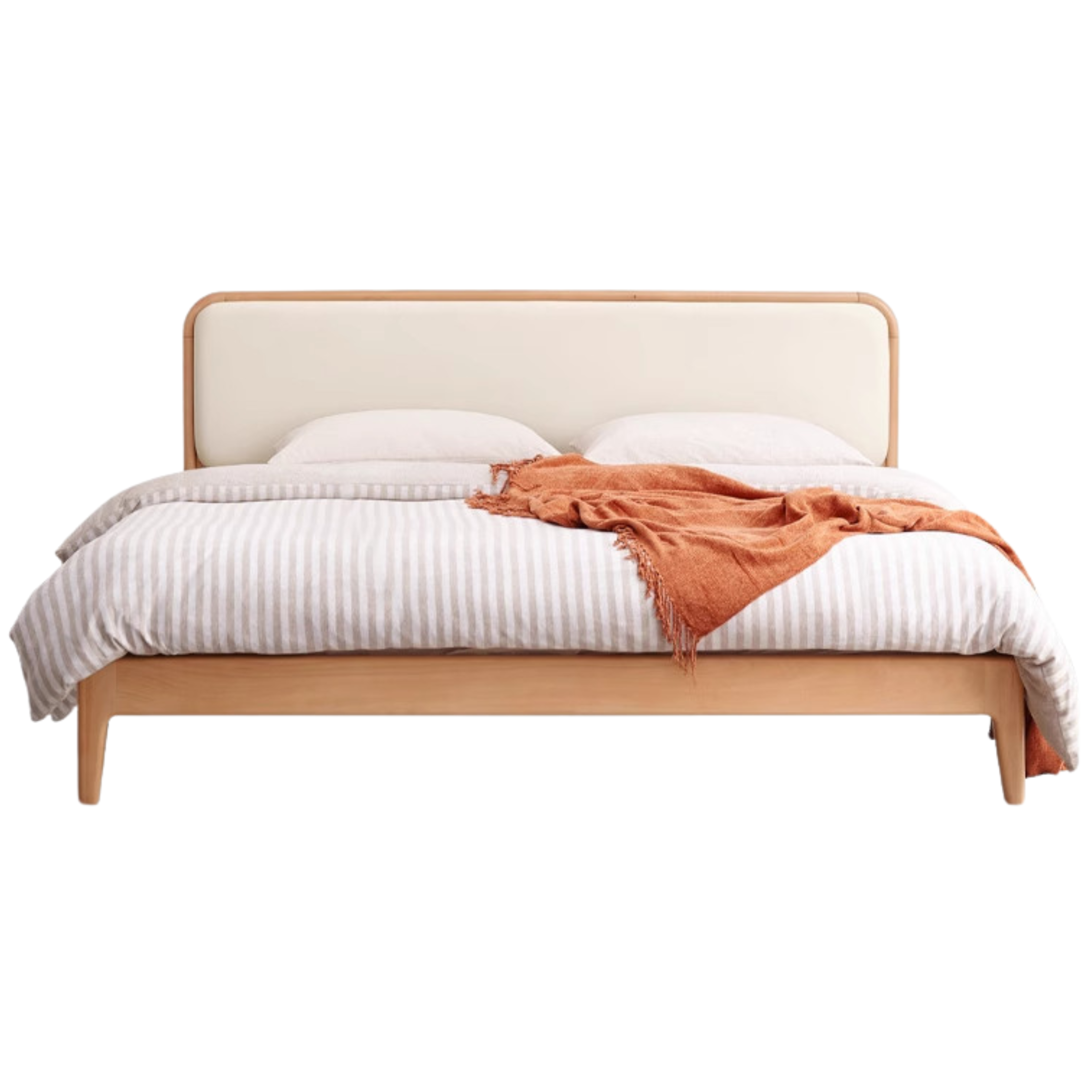 Вeech solid wood European, Organic Leather bed