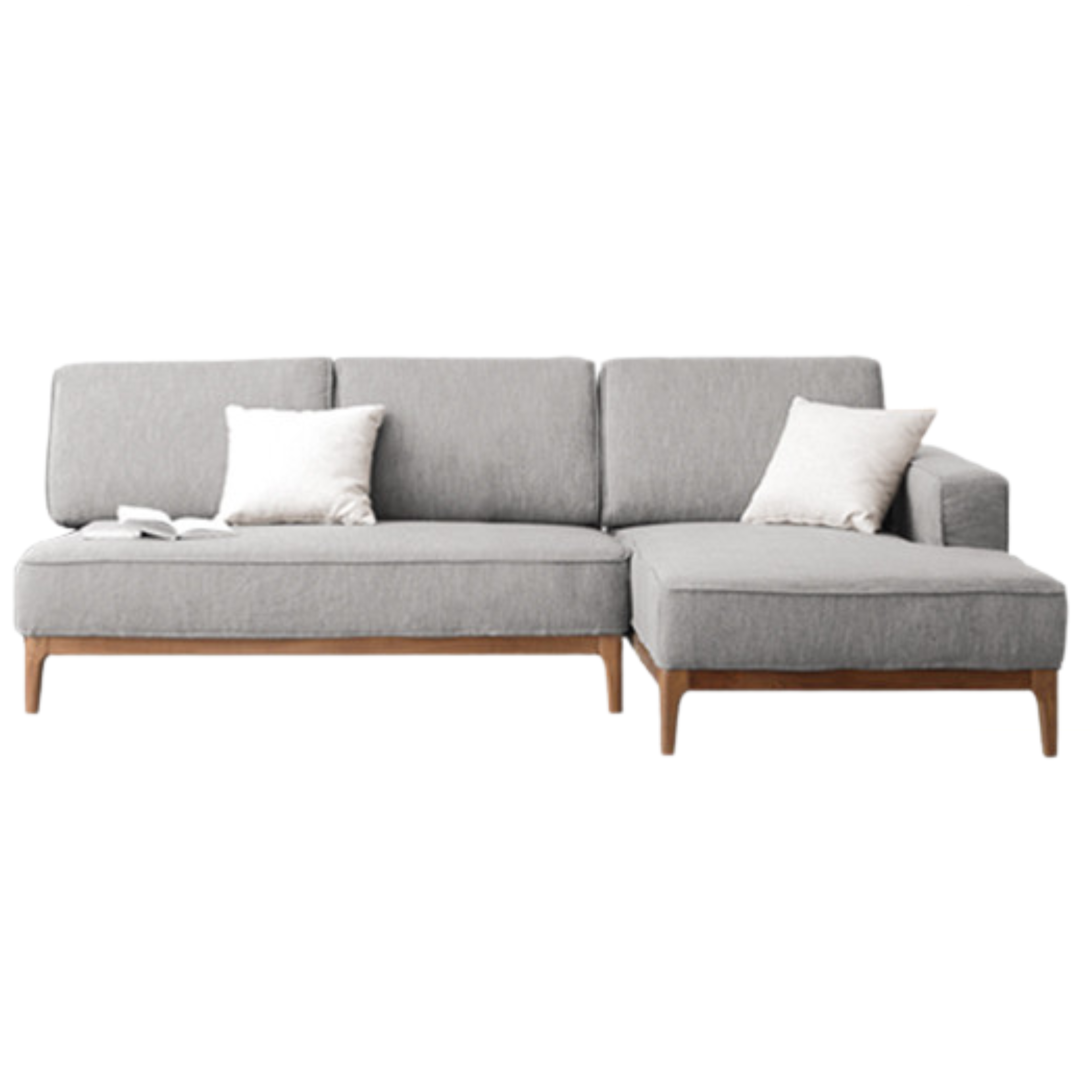 Ash Solid Wood Fabric Corner Sofa Modern Simple
