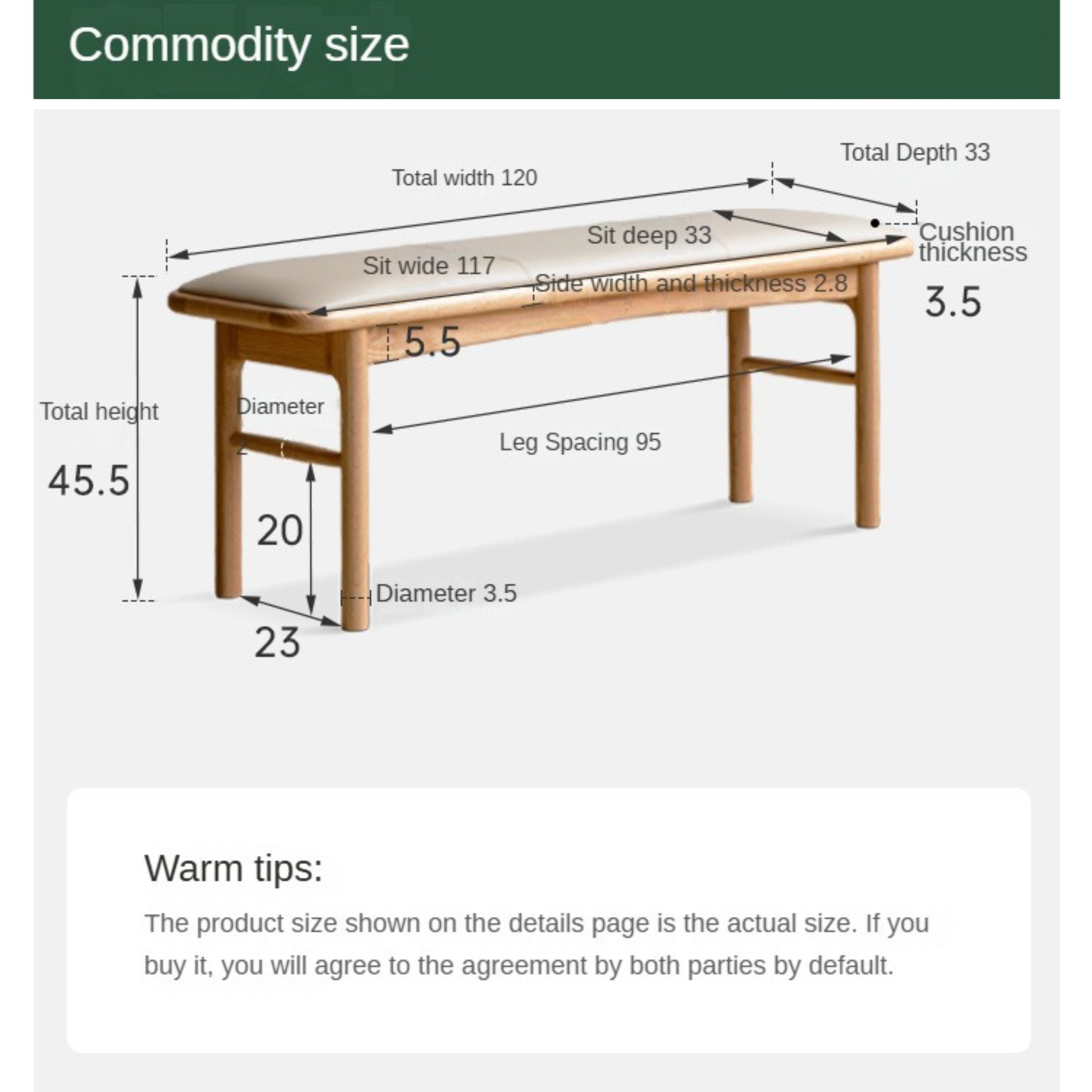 Oak Solid Wood Modern Soft Tea Stool