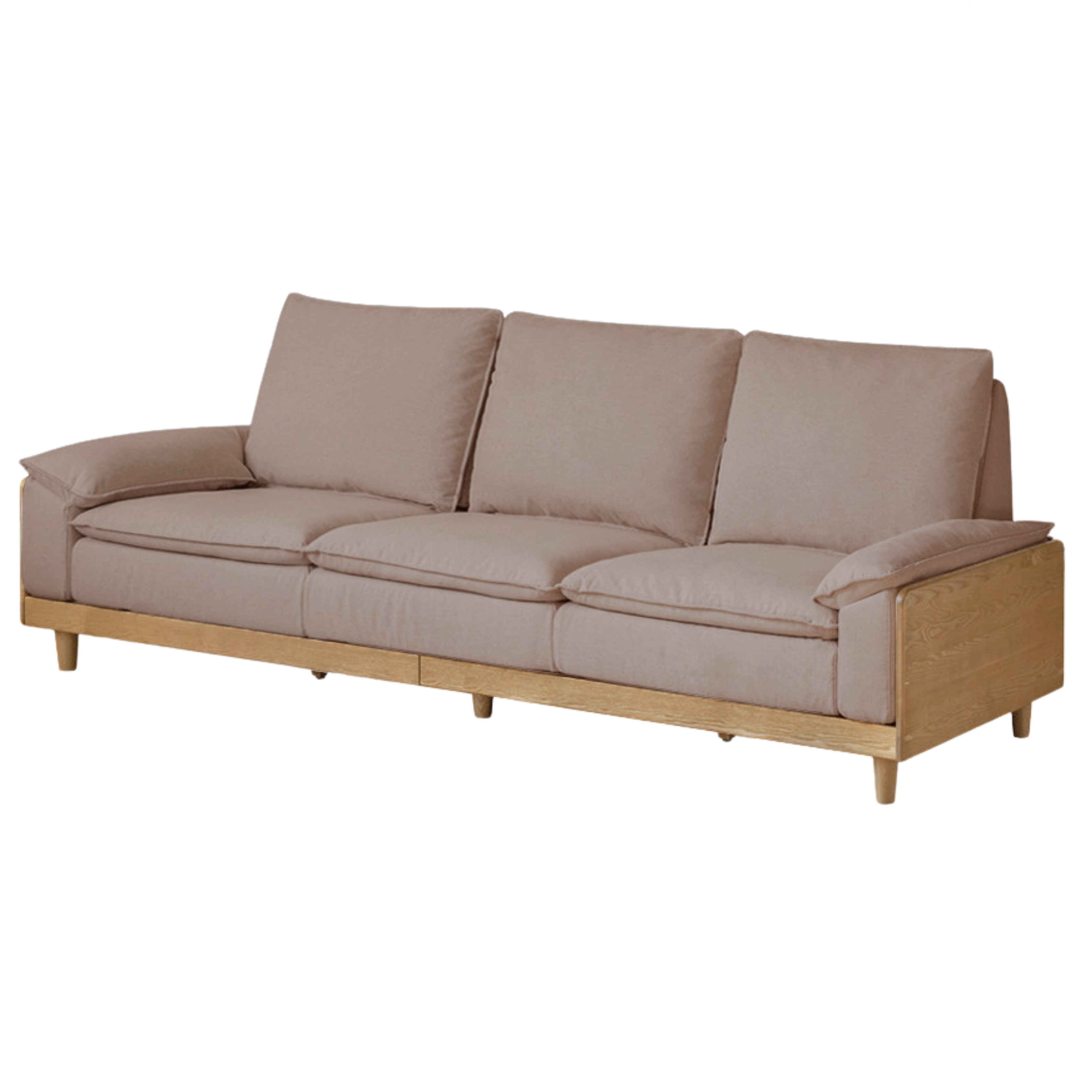Ash Solid Wood Straight Sofa Modern