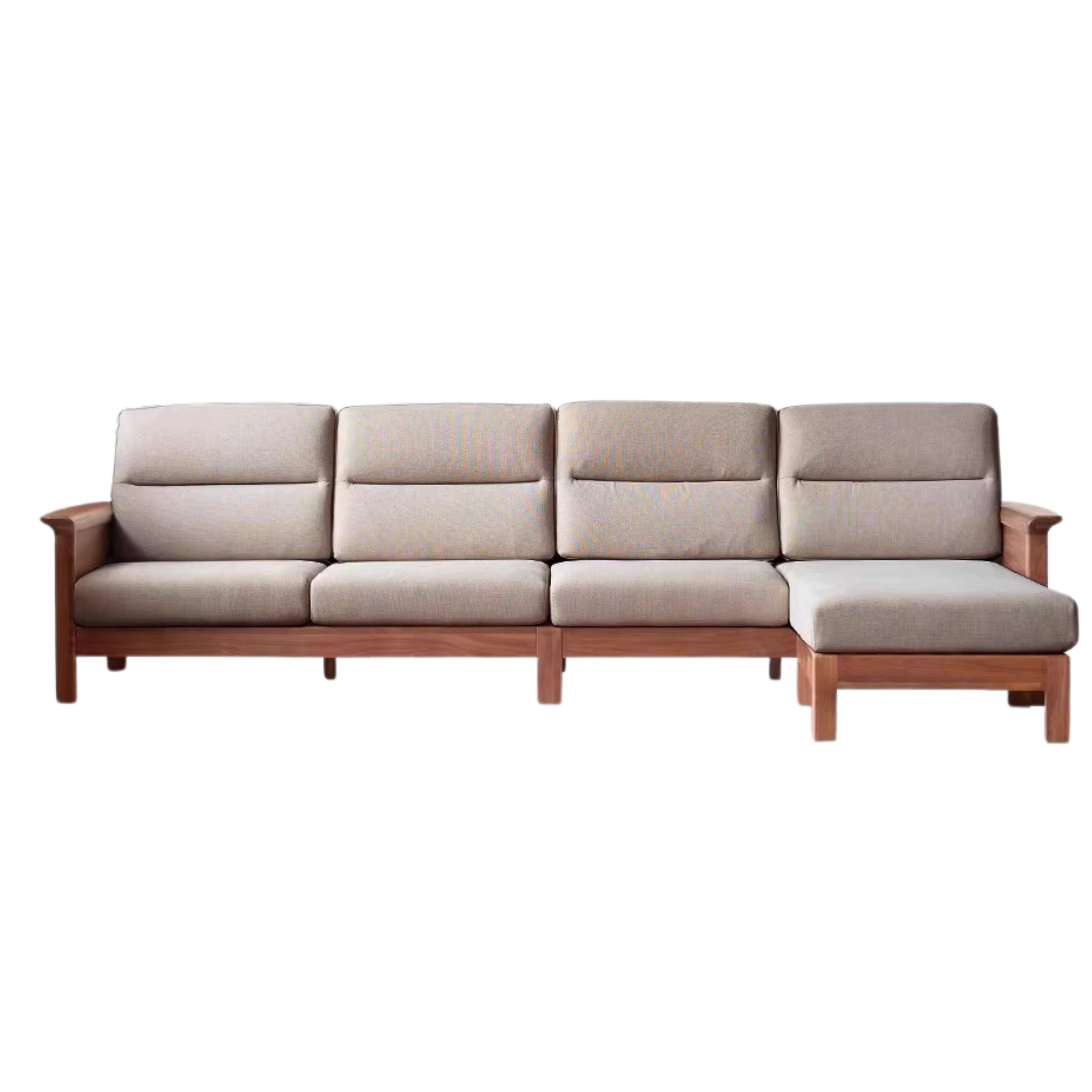 Black Walnut Solid Wood Fabric Sofa