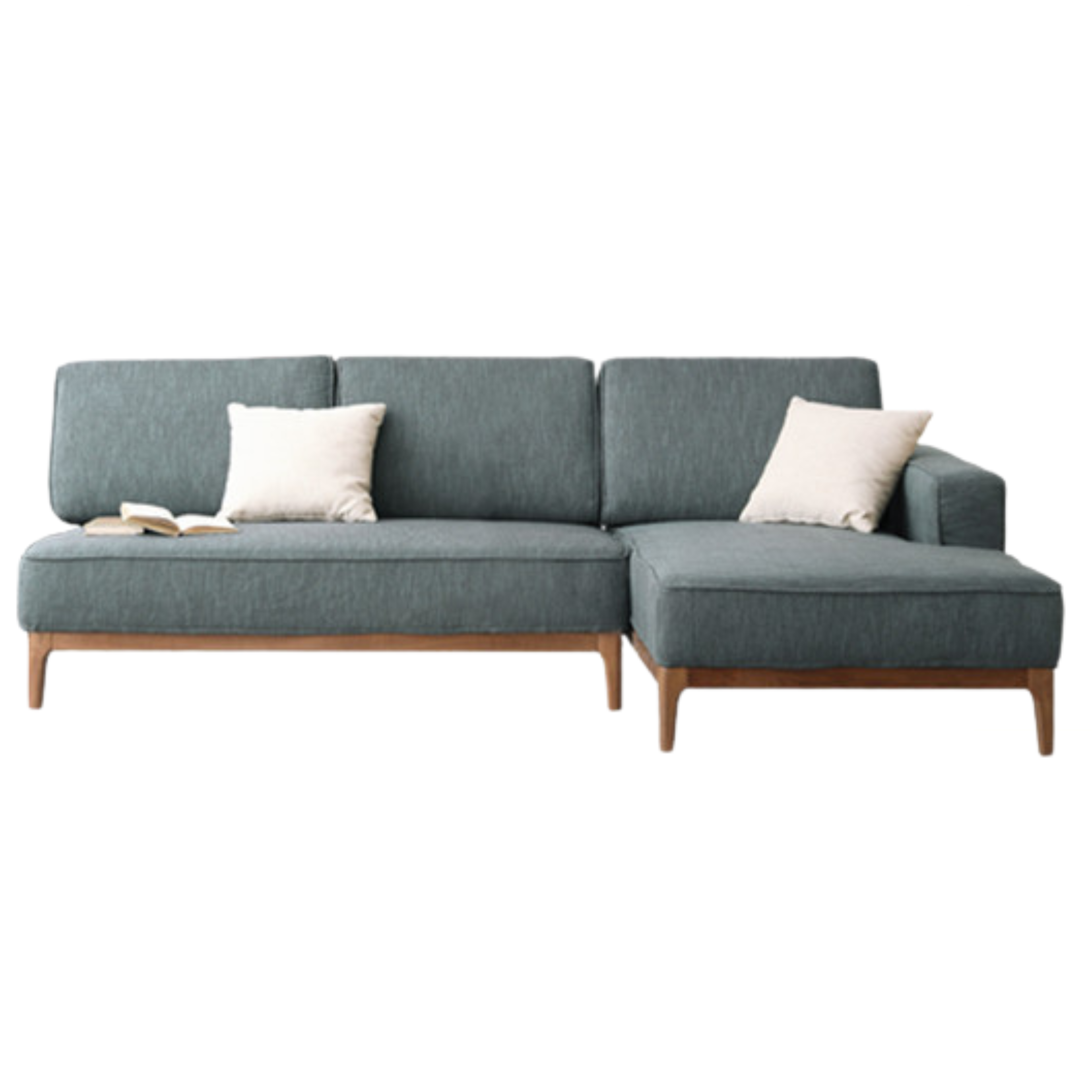 Ash Solid Wood Fabric Corner Sofa Modern Simple