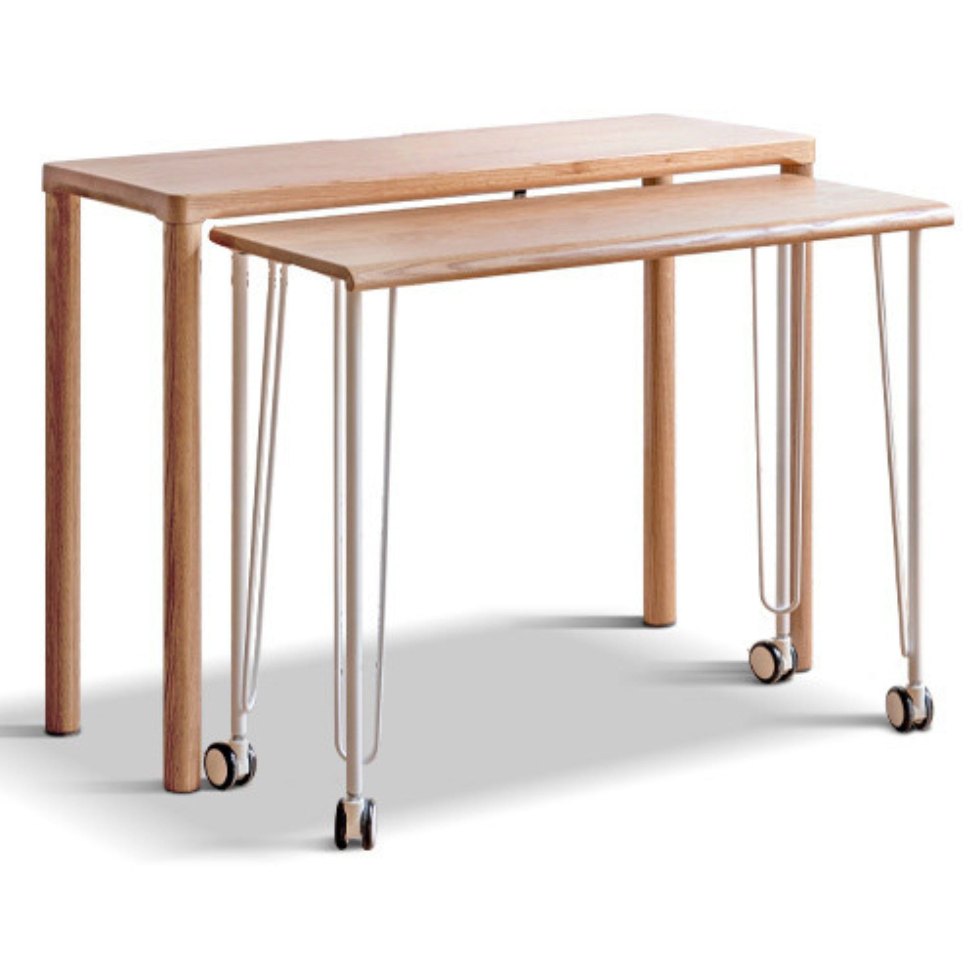 Oak Solid Wood Two-level Stackable Office Desks