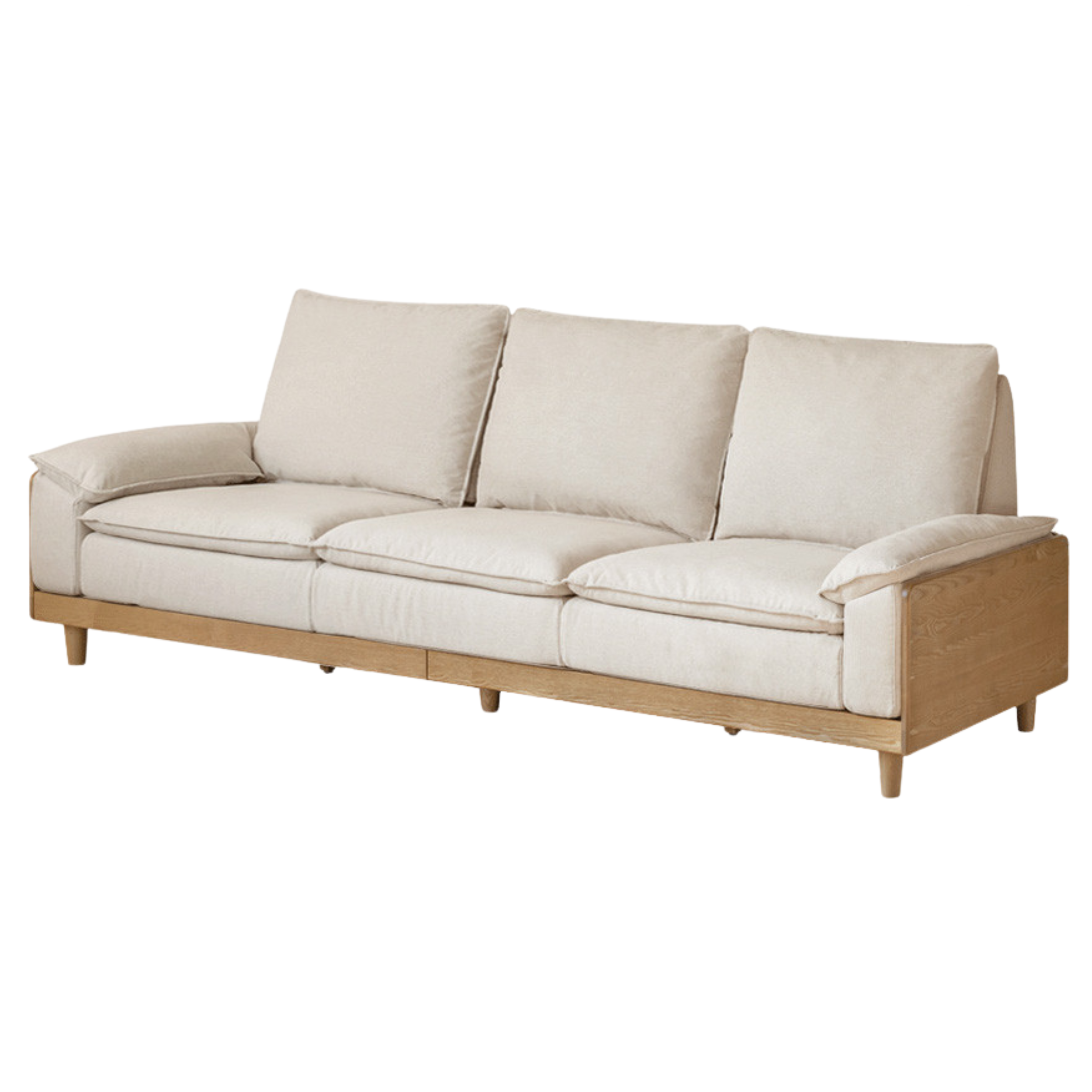 Ash Solid Wood Straight Sofa Modern