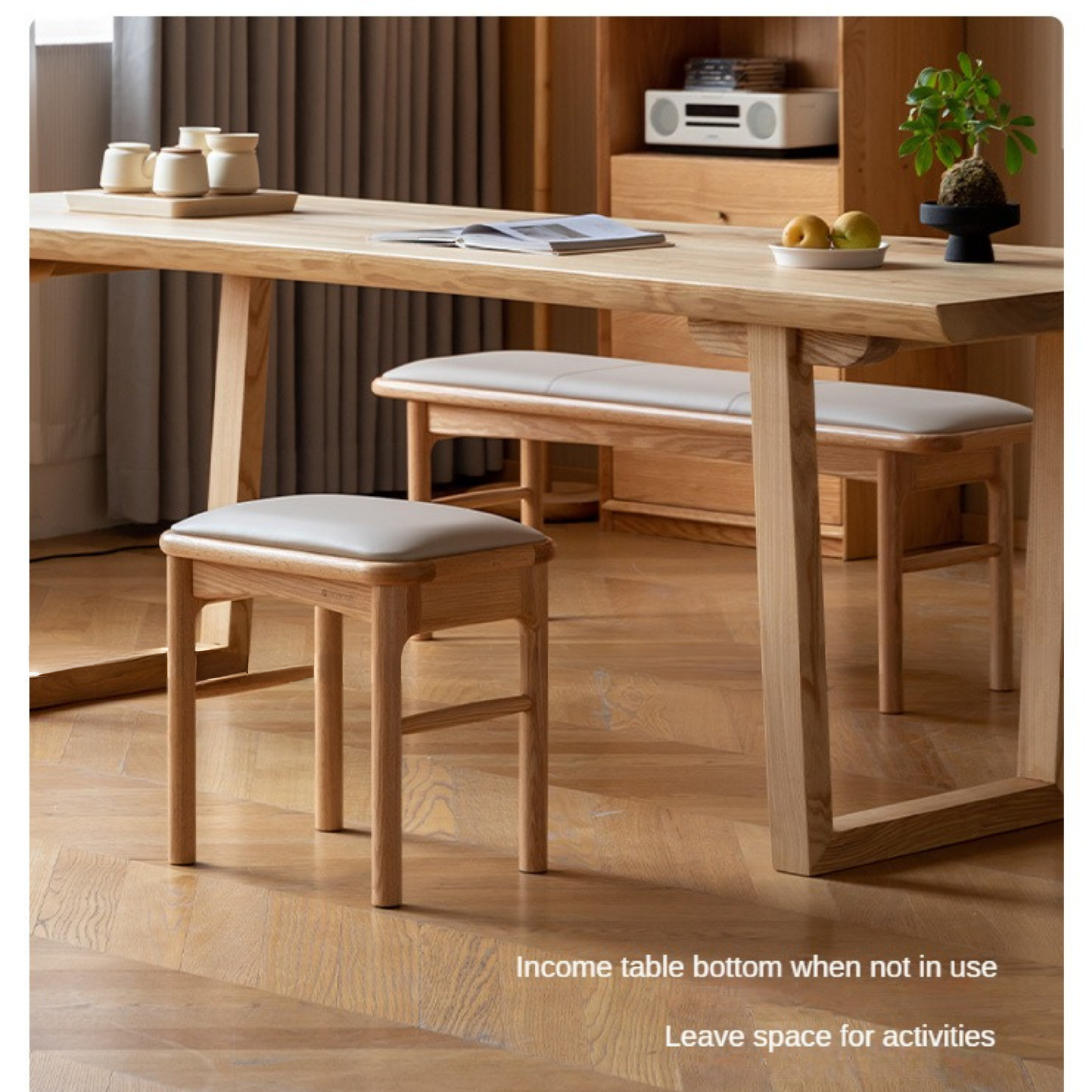 Oak Solid Wood Modern Soft Tea Stool