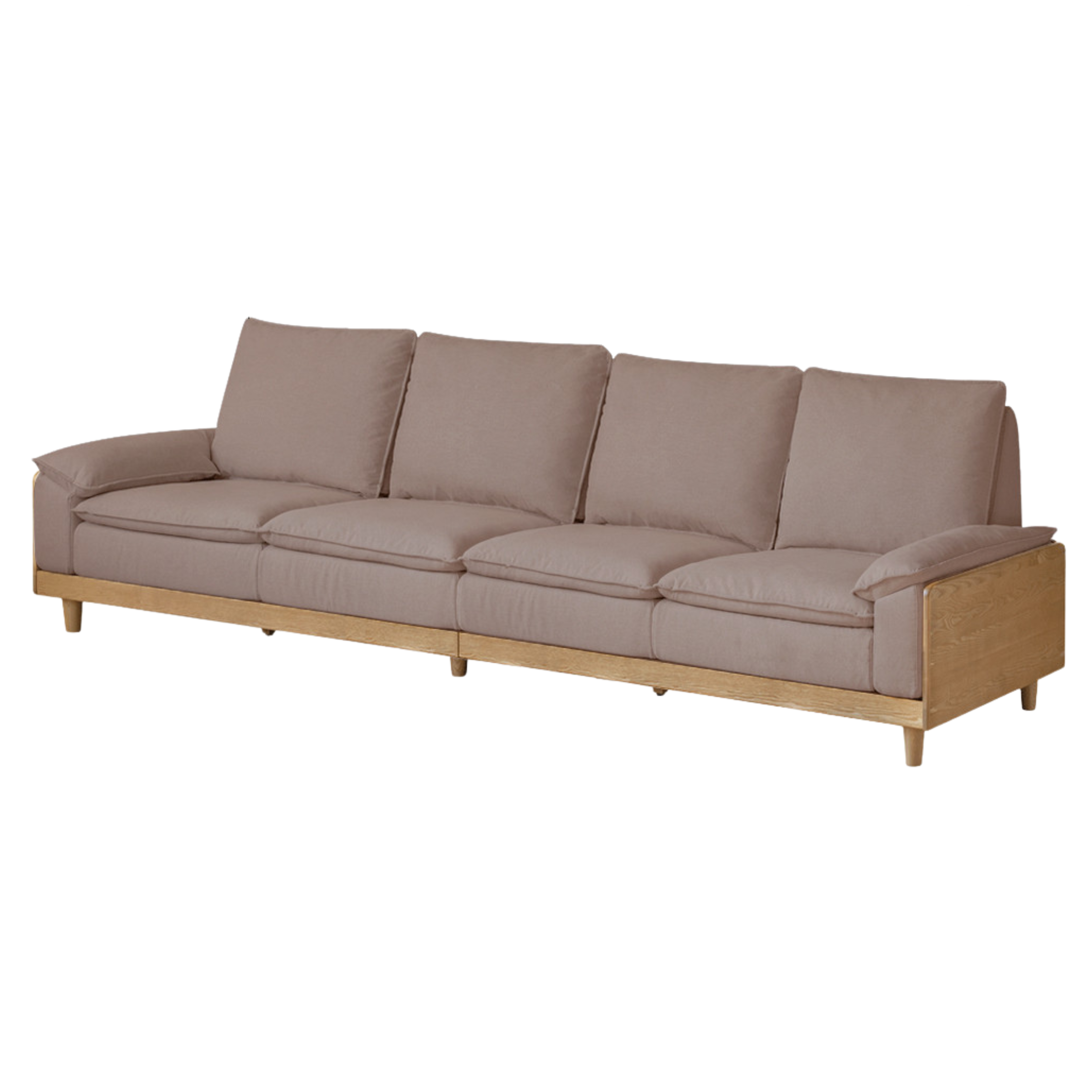 Ash Solid Wood Straight Sofa Modern