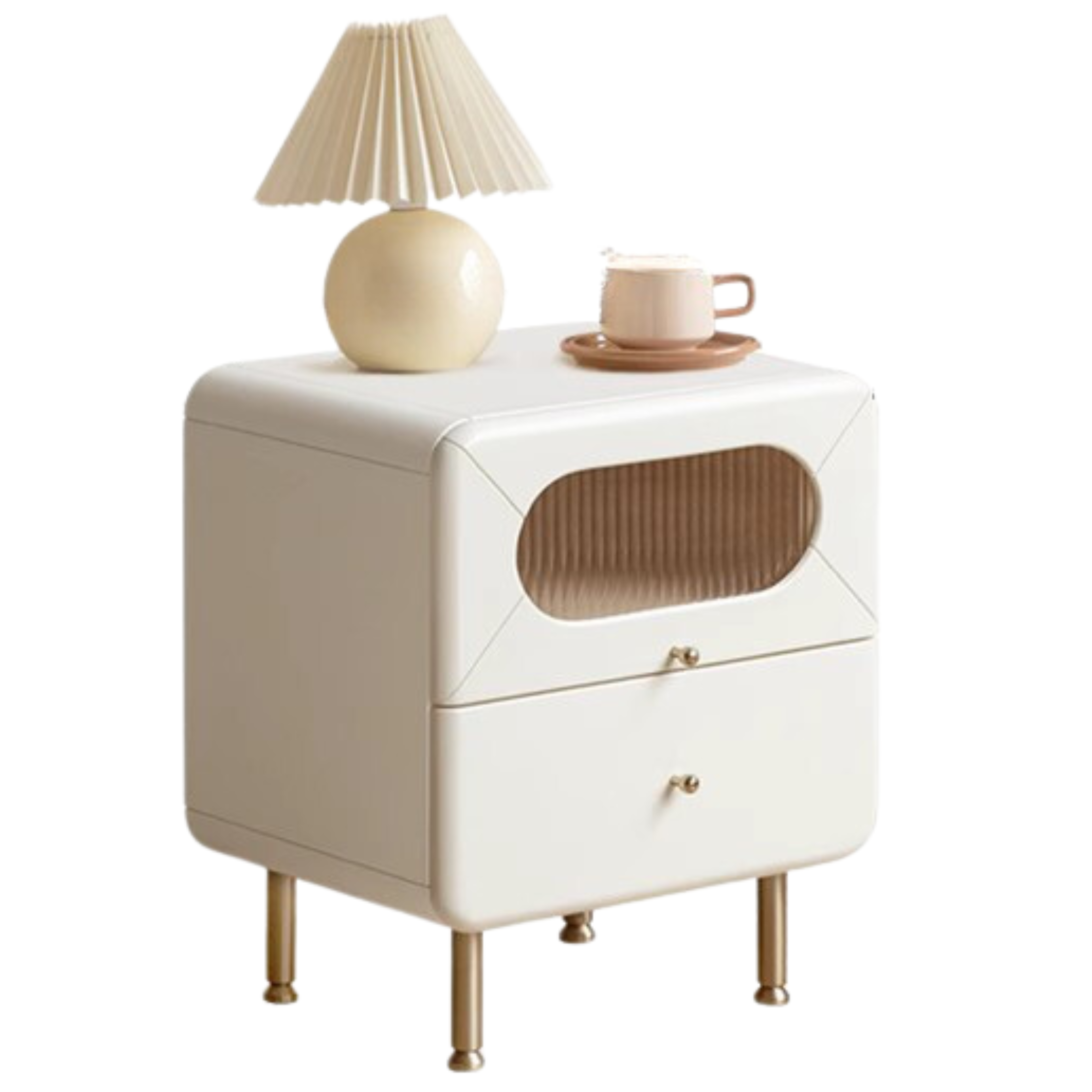 Poplar solid wood nightstand  touch light)