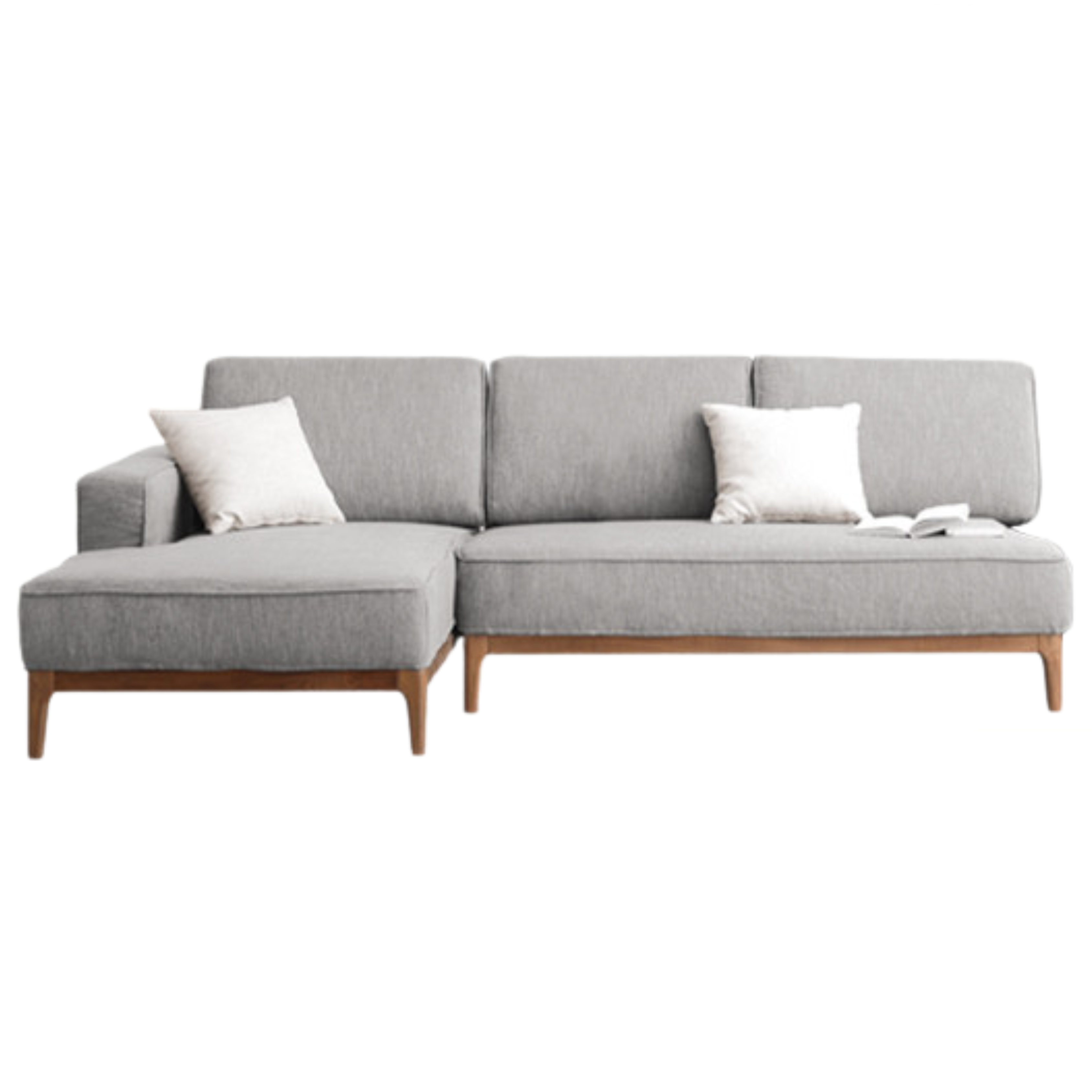 Ash Solid Wood Fabric Corner Sofa Modern Simple