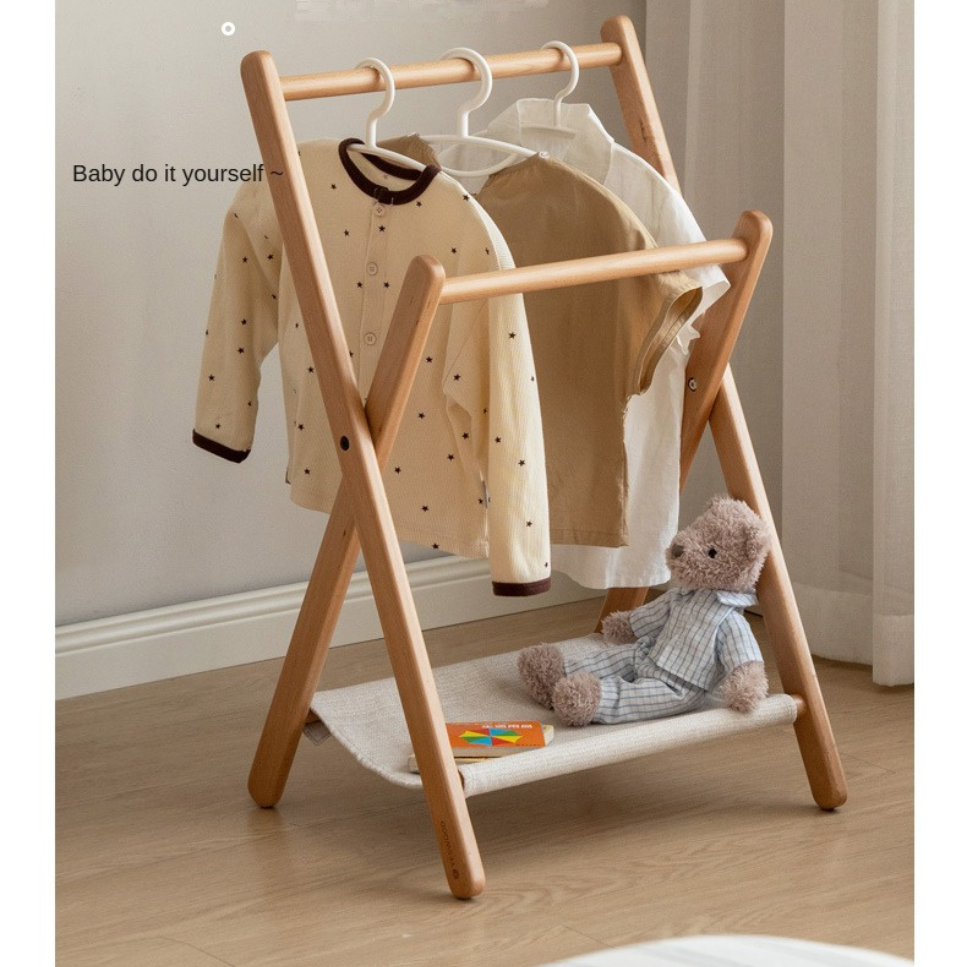 Beech solid wood clothes hanger