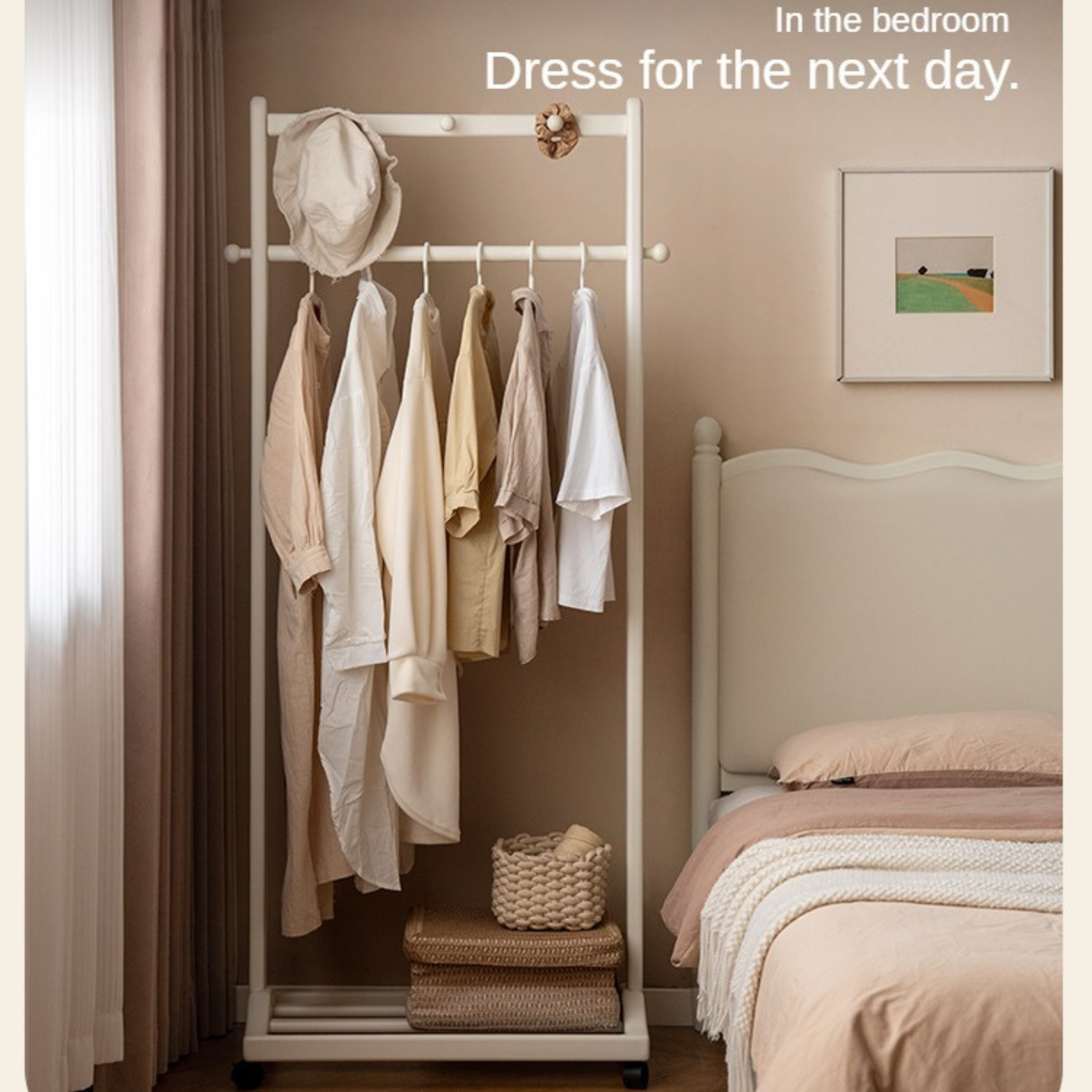 Birch Solid Wood White Cream Style Hanger