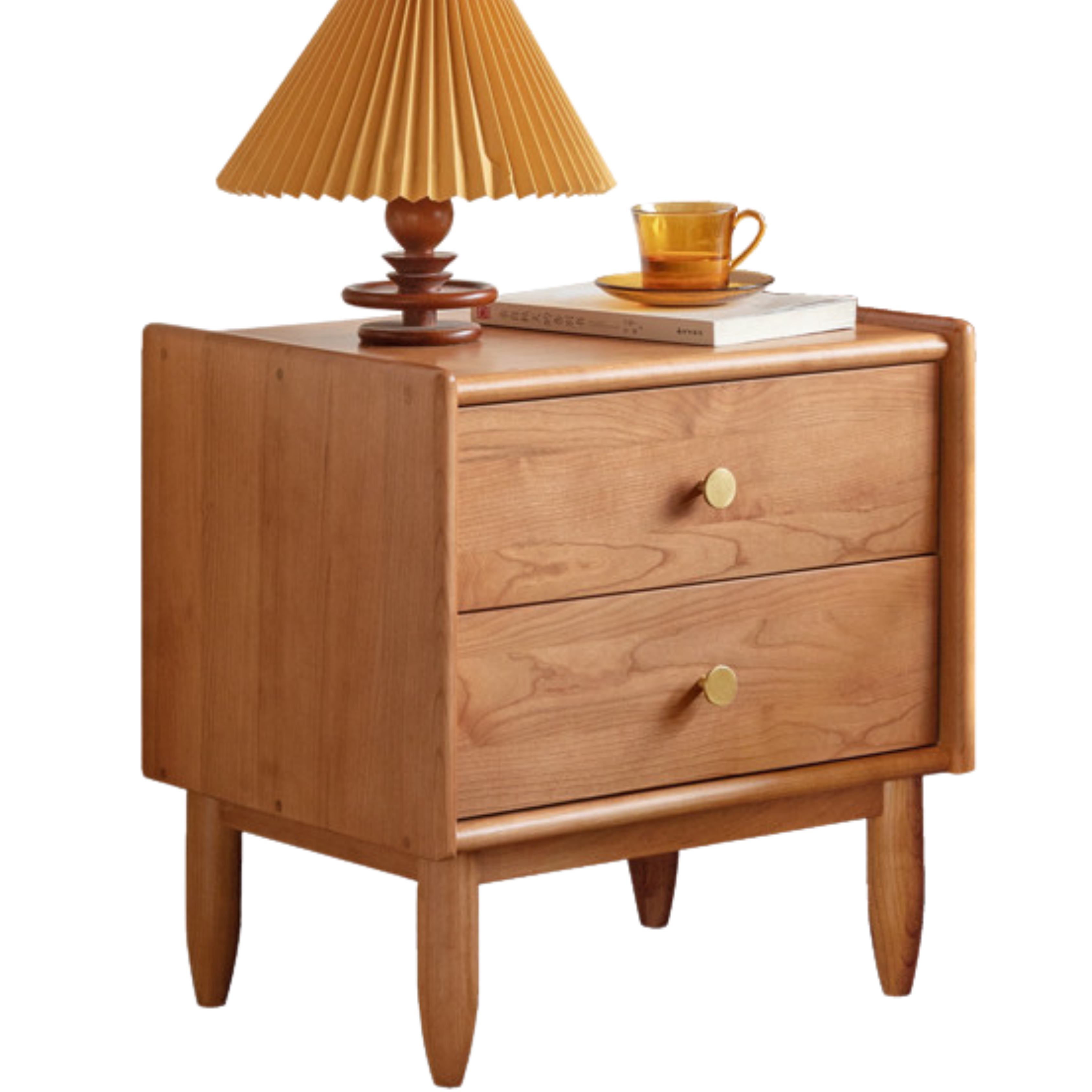 Cherry Solid Wood Retro Nightstand