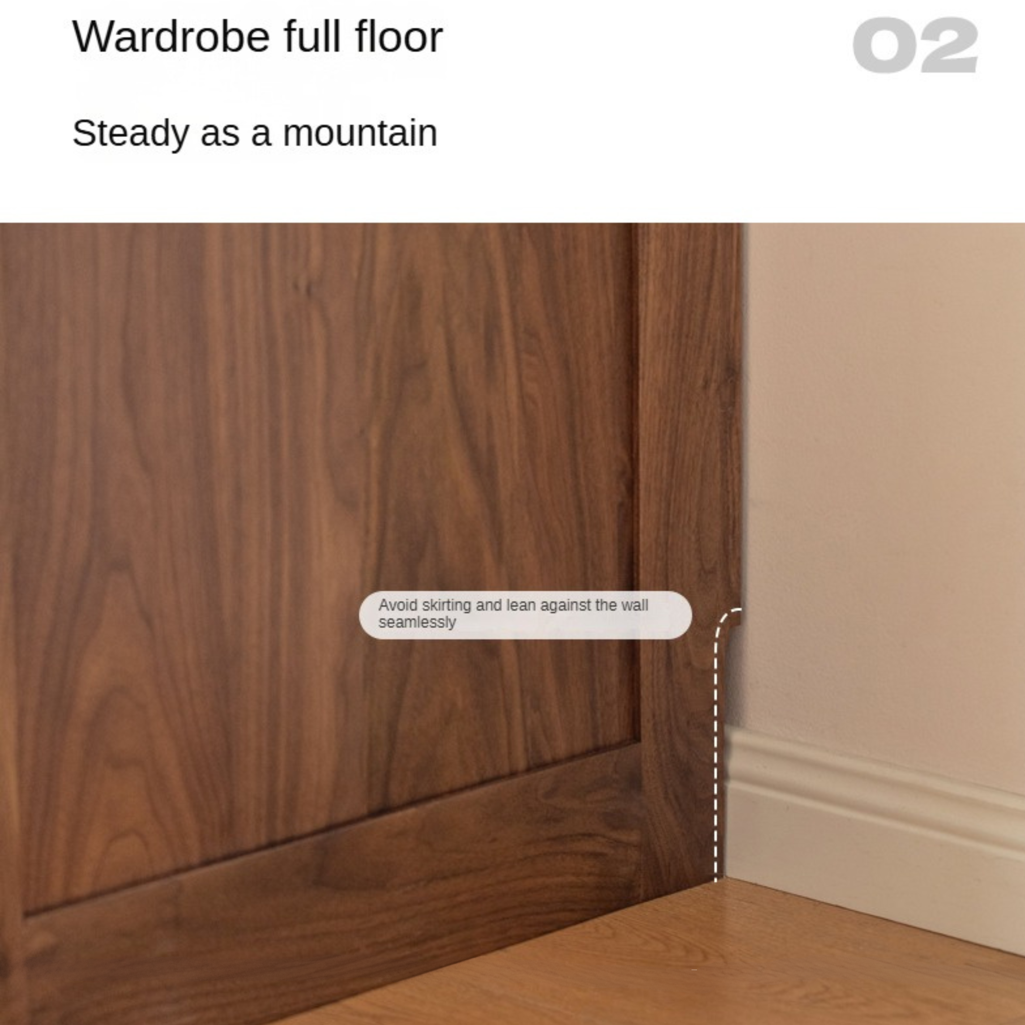 Black Walnut Solid Wood Wardrobe Sliding Door