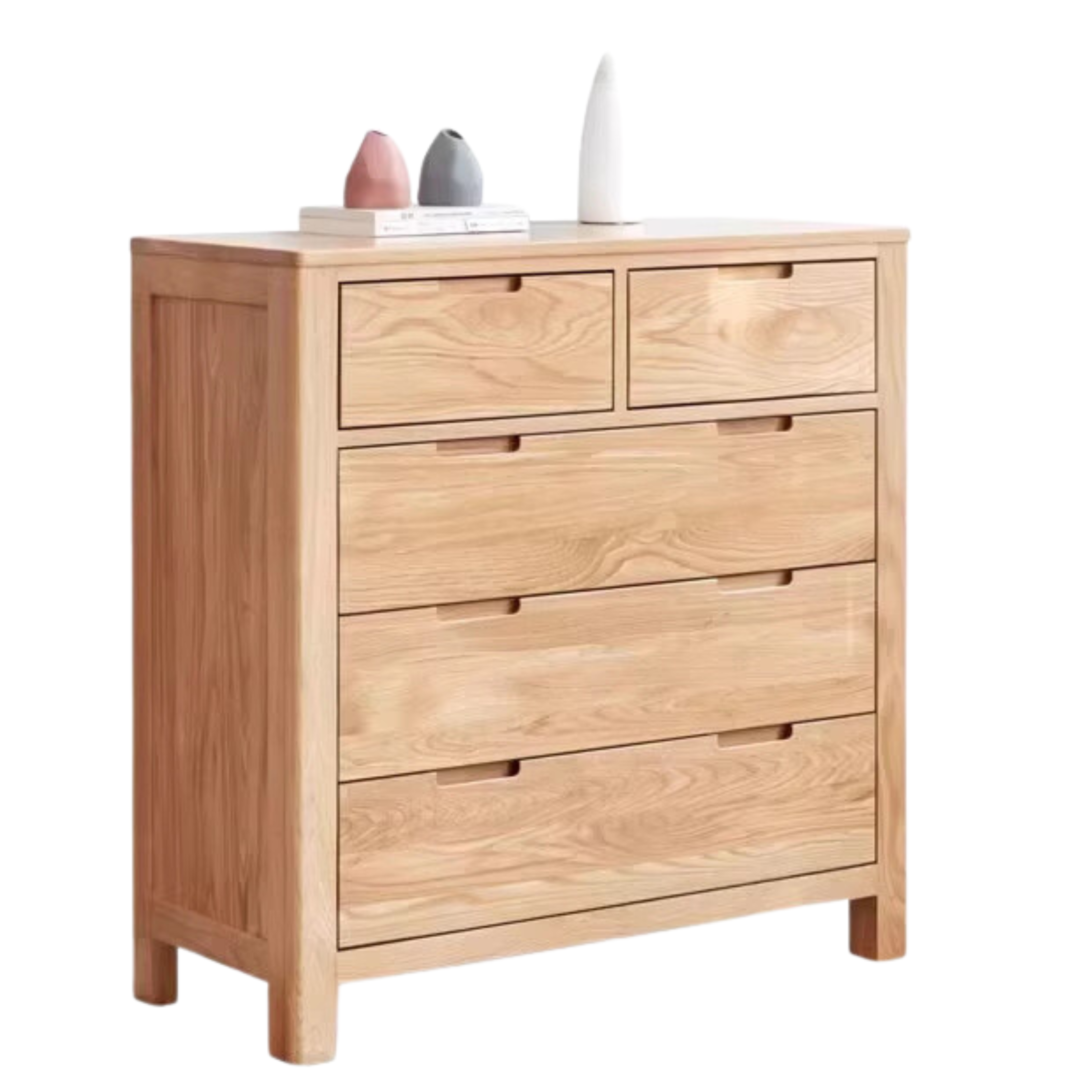Oak solid wood Wide chest of drawers