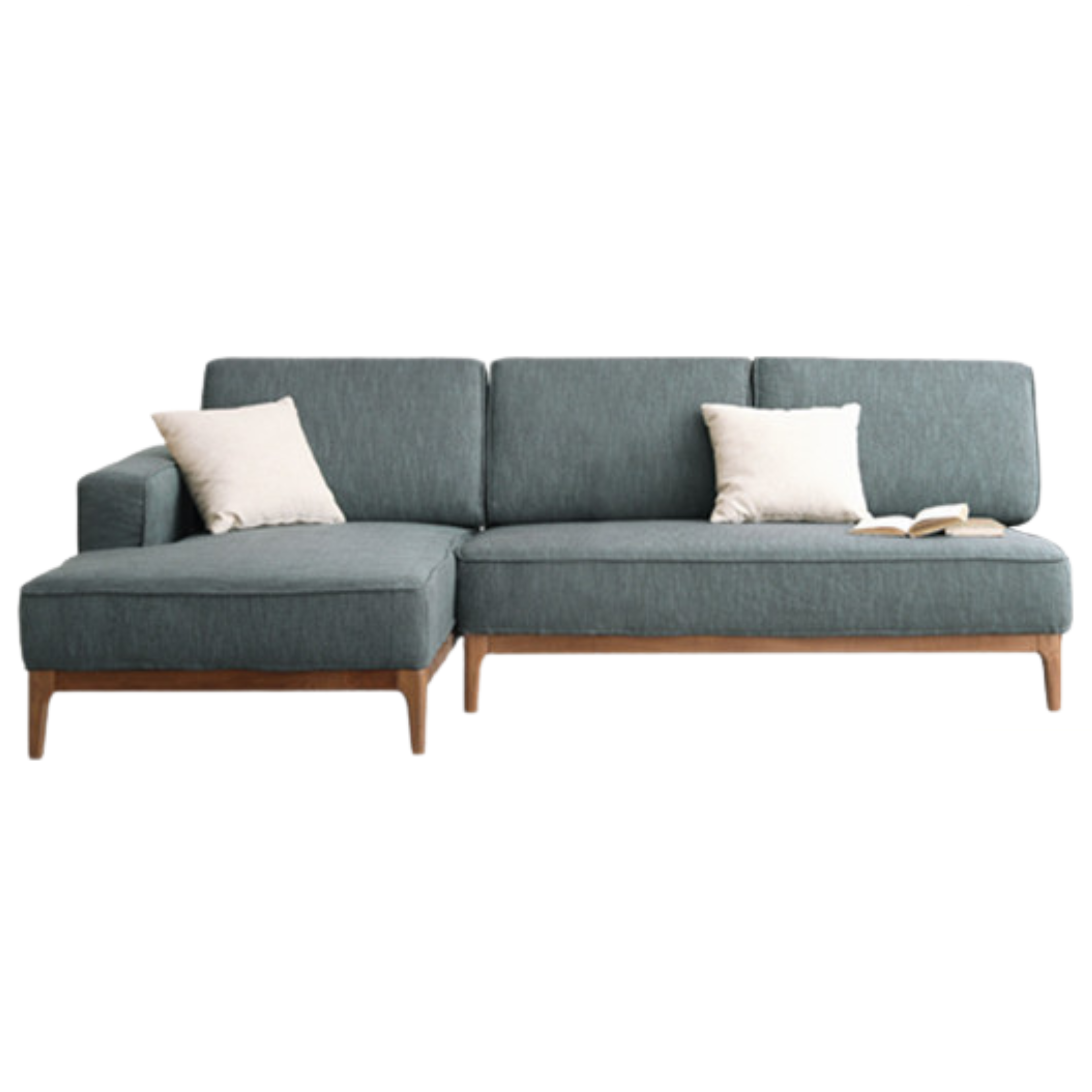 Ash Solid Wood Fabric Corner Sofa Modern Simple