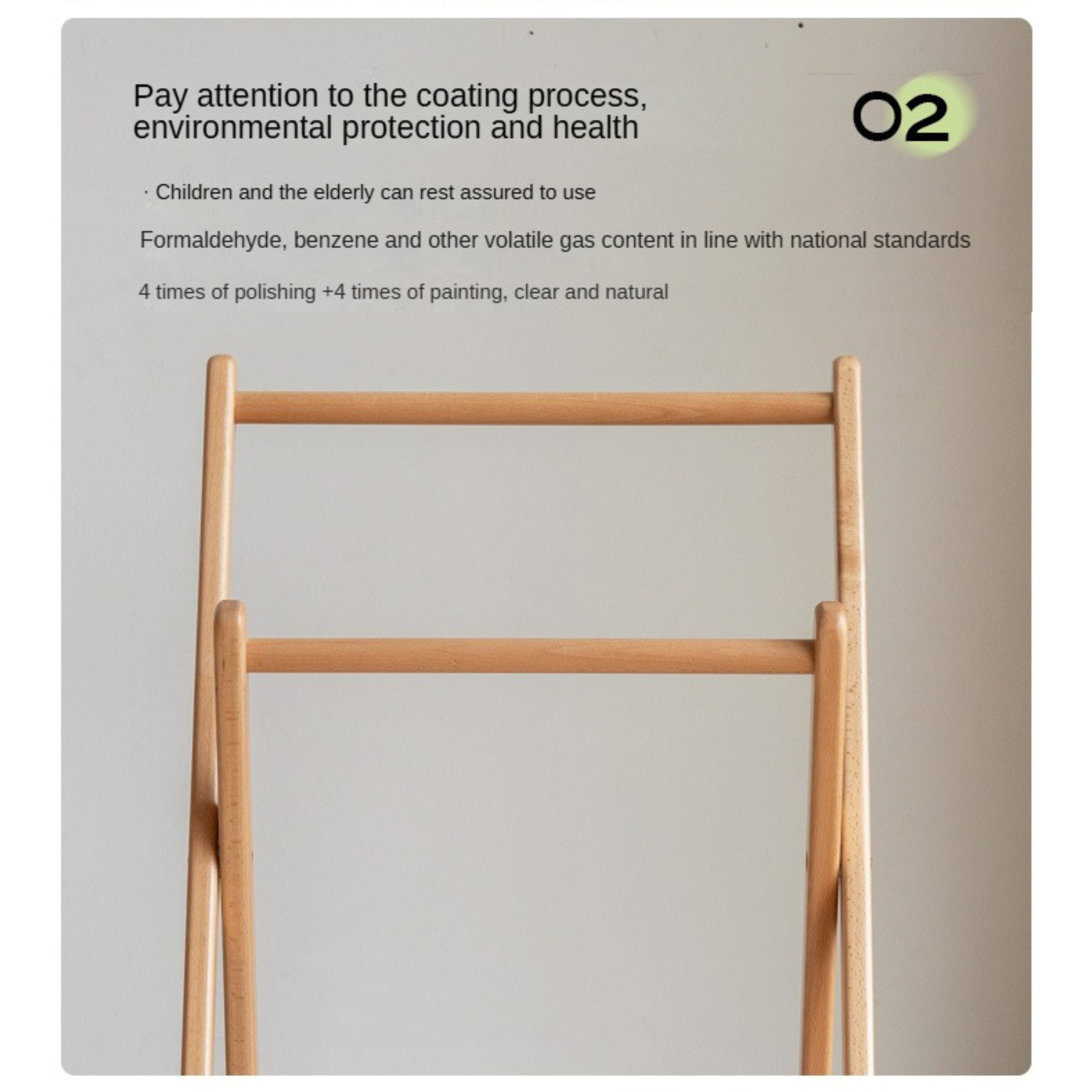 Beech solid wood clothes hanger