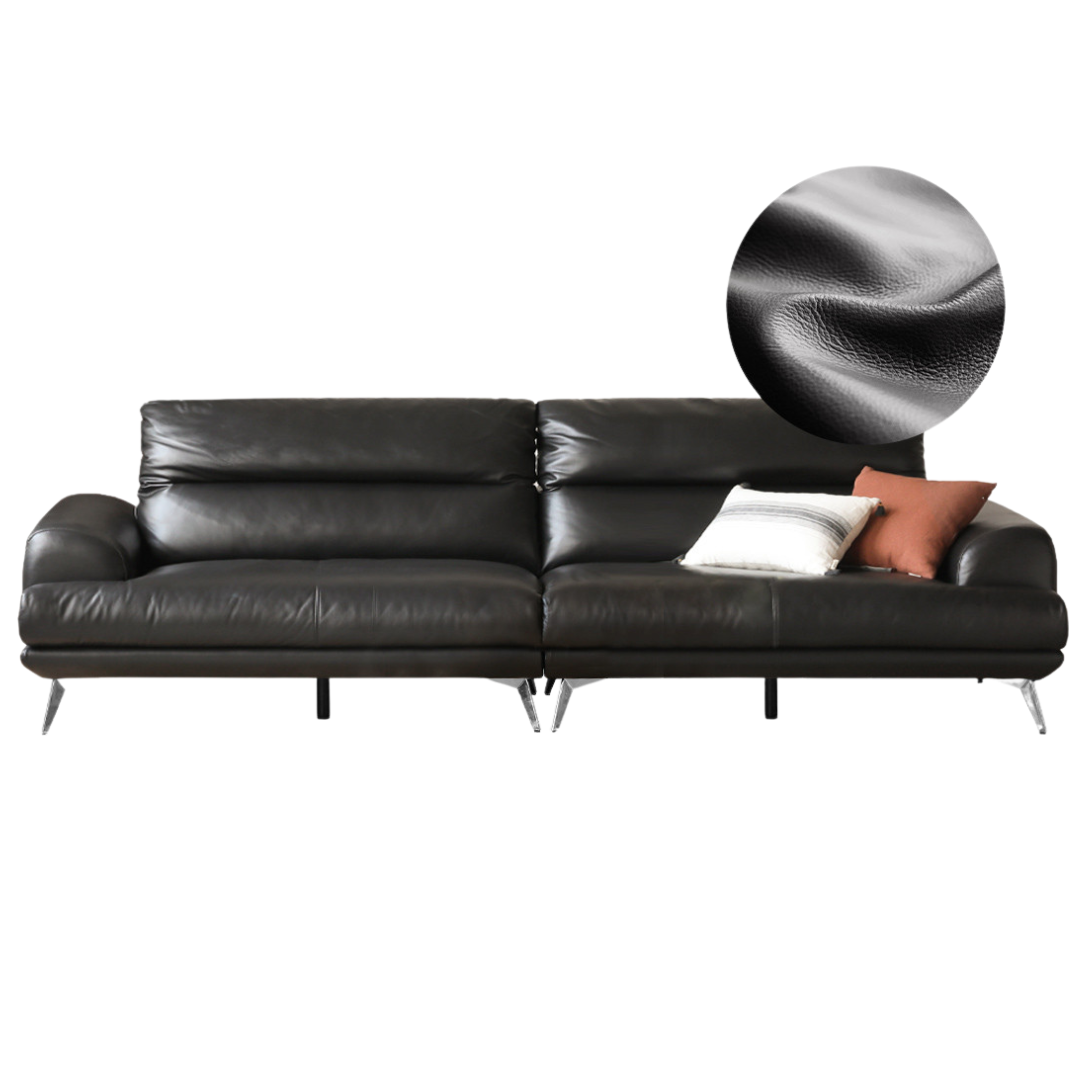 Genuine Leather, technology cloth Italian Down Sofa, Head Layer Cowhide)