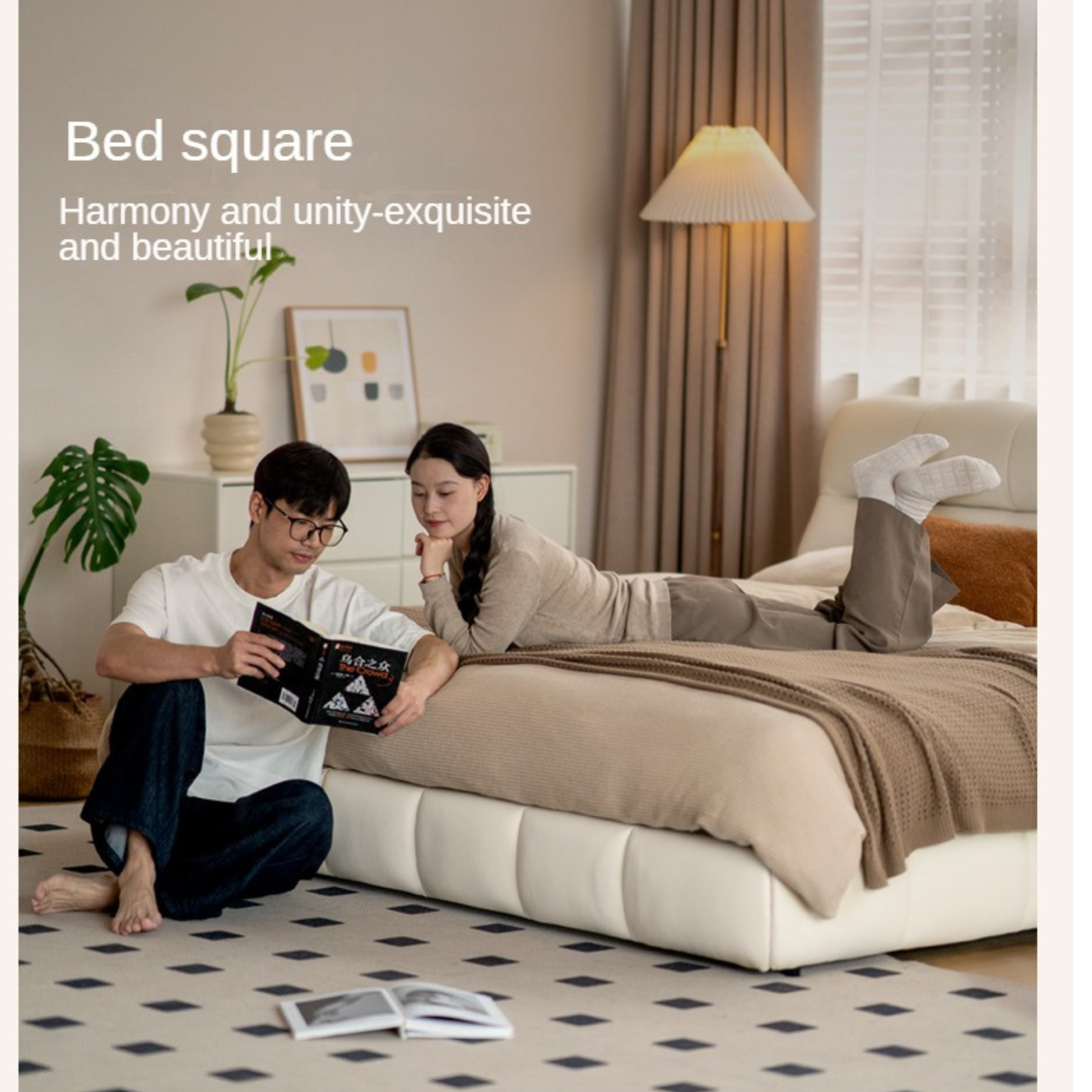 Genuine Leather Cloud Puff Soft Bed