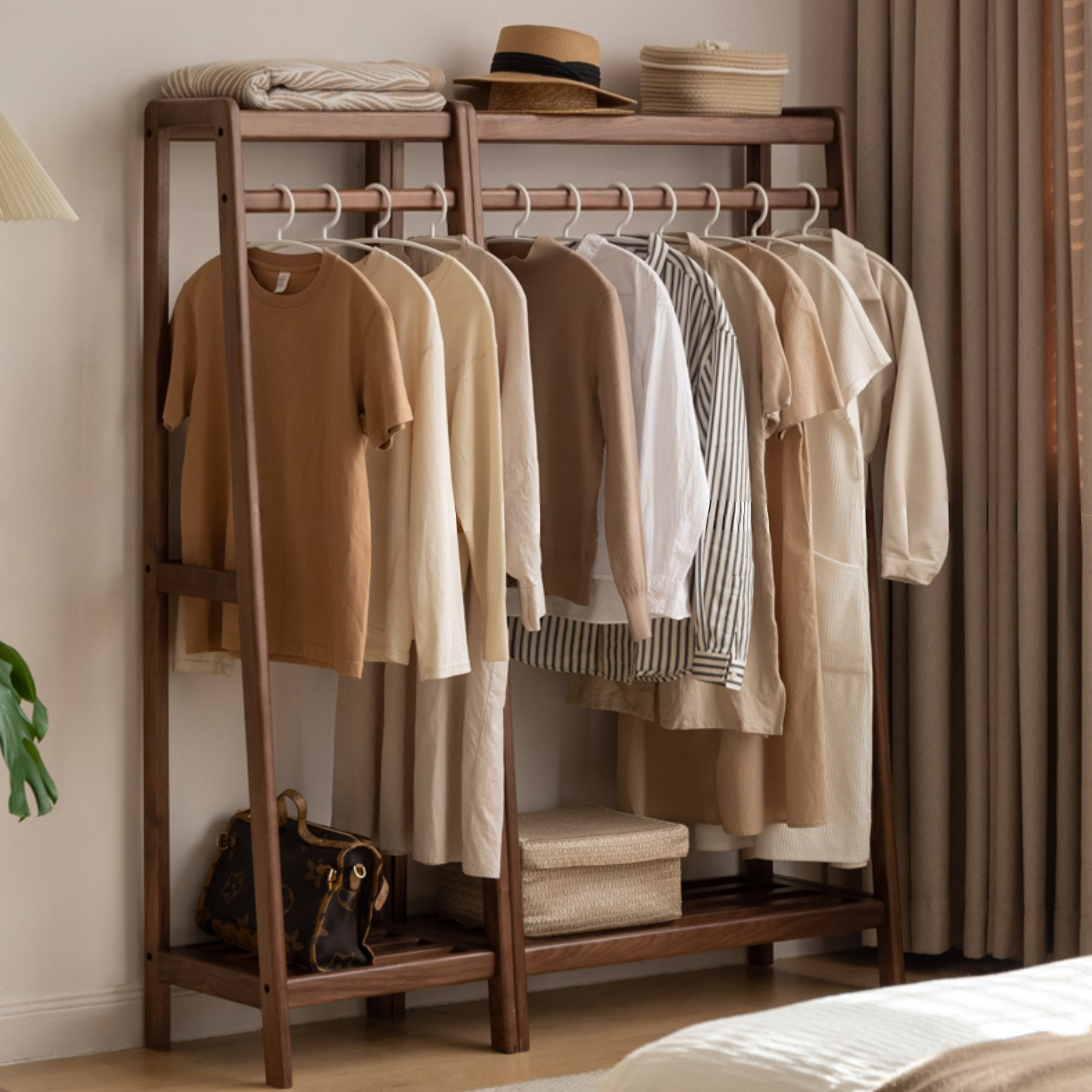 Oak, Black Walnut Solid Wood Clothes Hanger