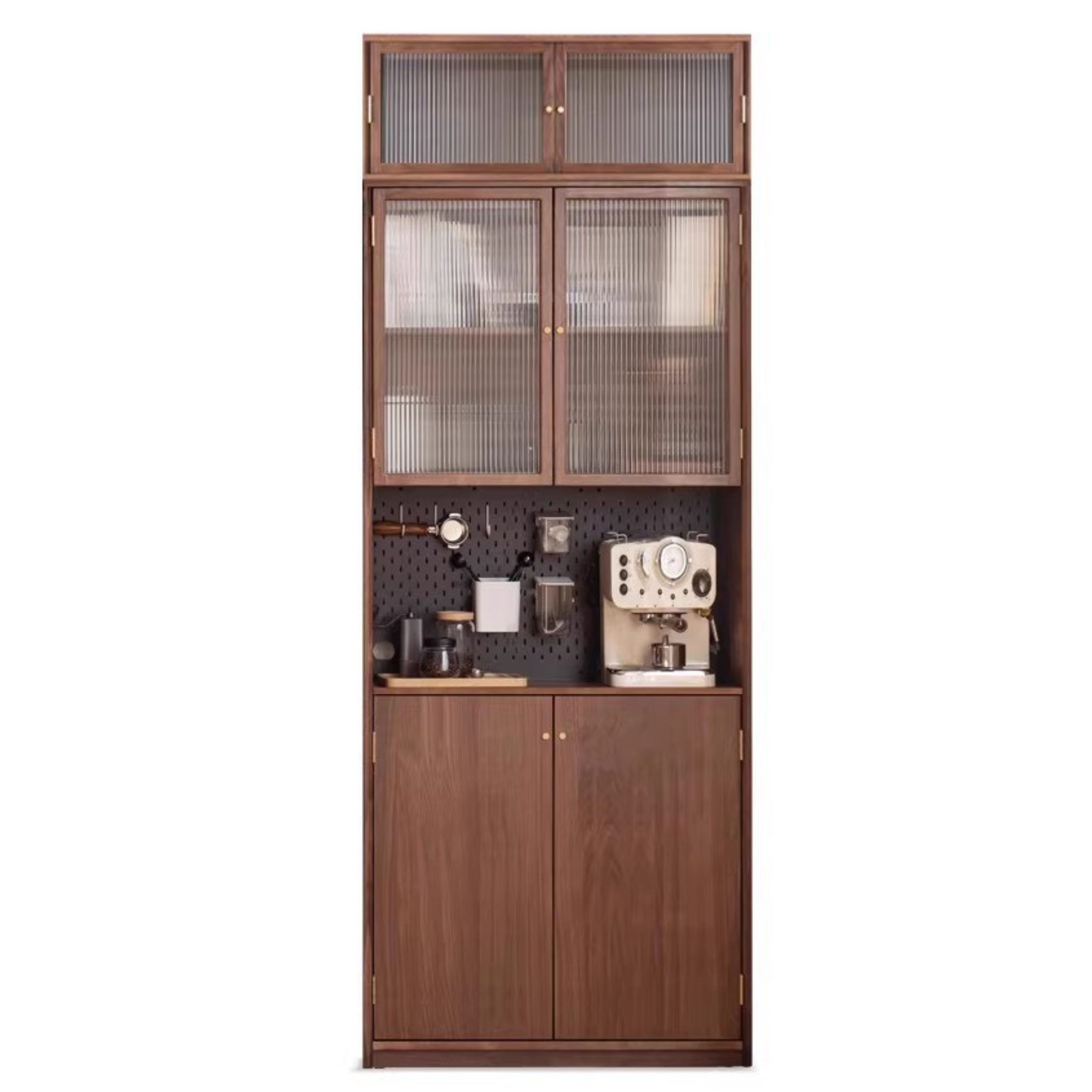 Black Walnut Solid Wood Bookcase Floor-Standing Free Combination Bookshelf