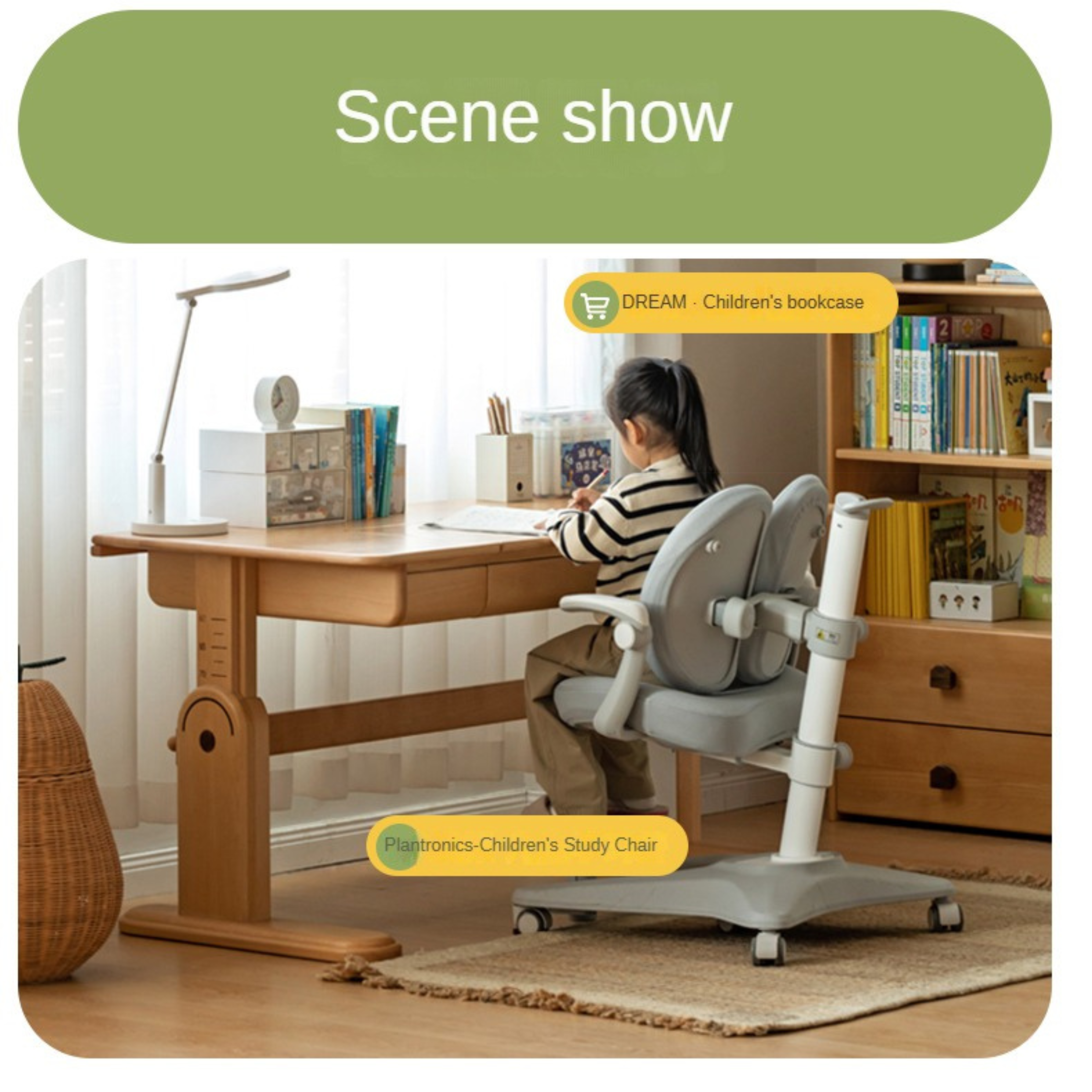 Beech Solid Wood Children's Study Table