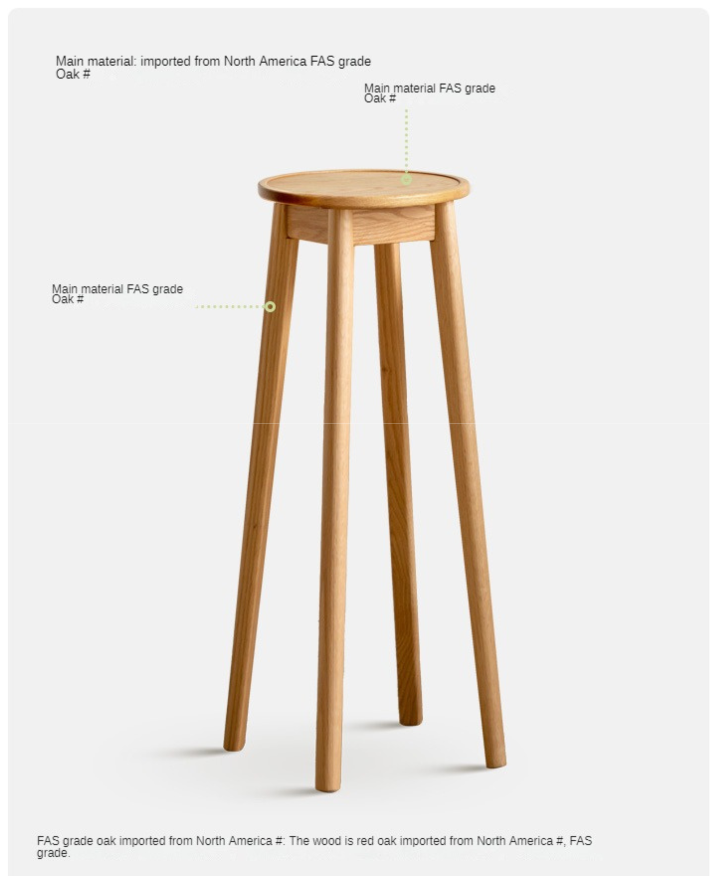Oak solid wood modern small flower stand