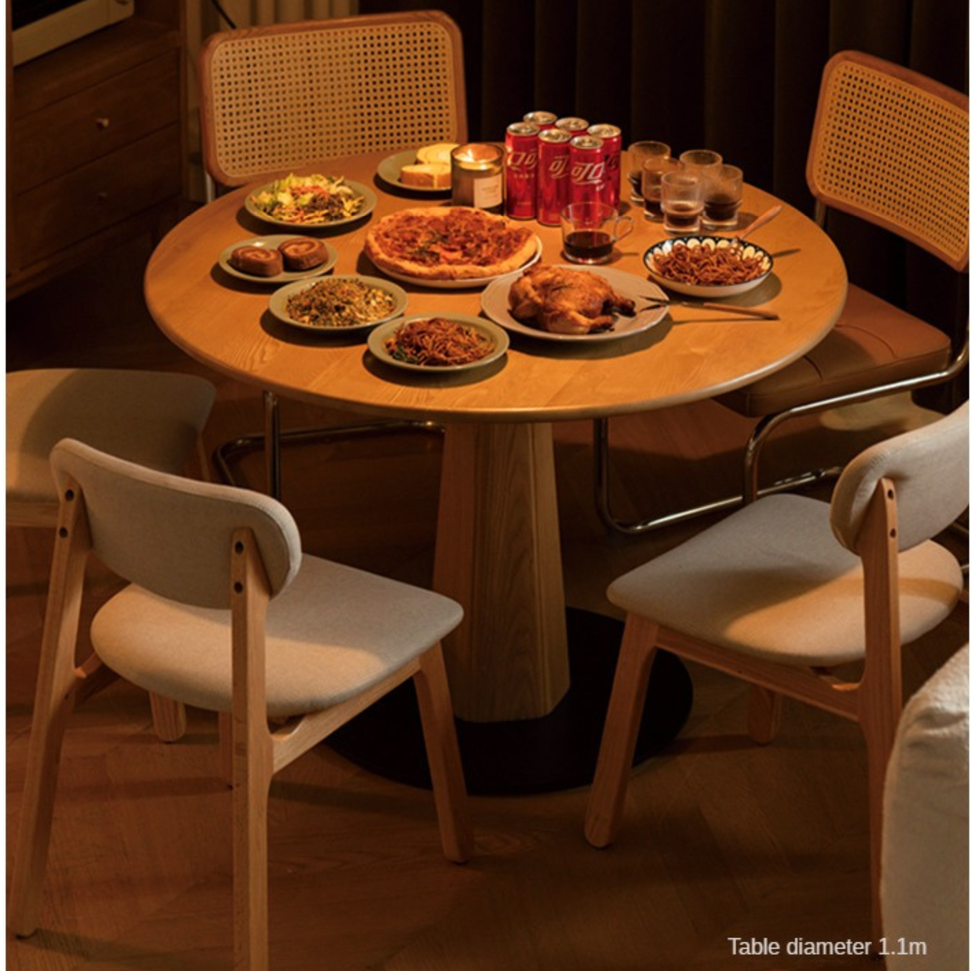 Ash Solid Wood Nordic Dining Round Table