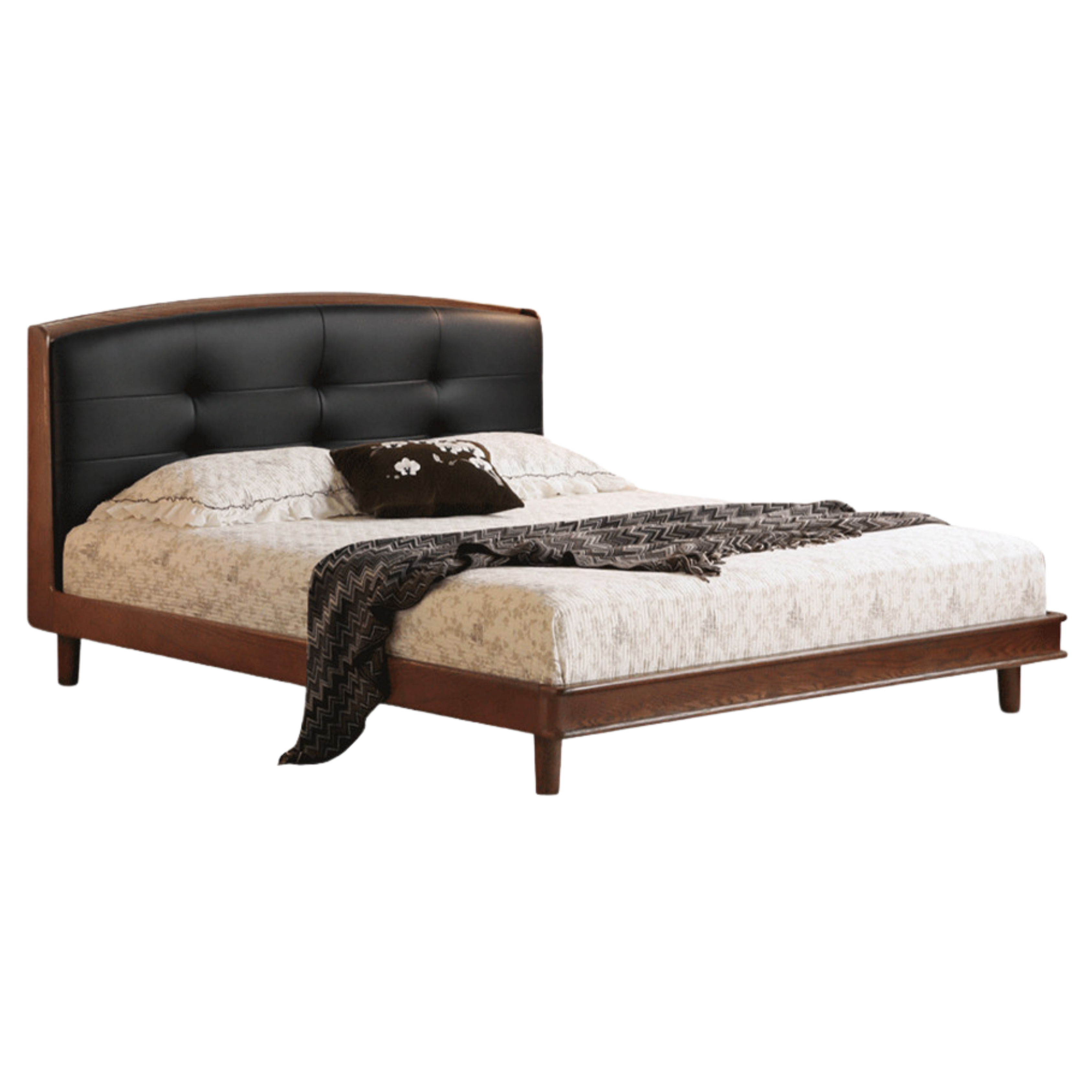 Oak Solid Wood Multifunctional Retro Soft Bed
