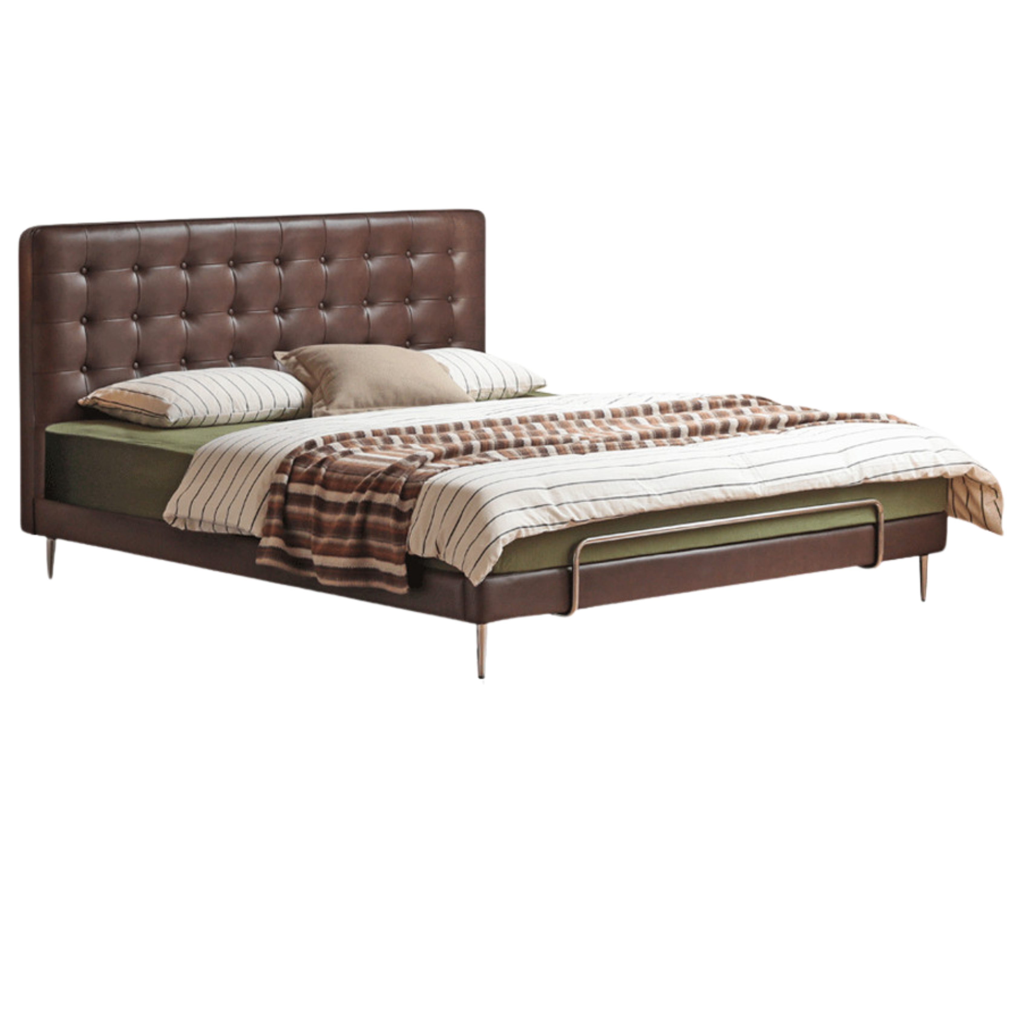 Genuine Leather Soft Covered Bed